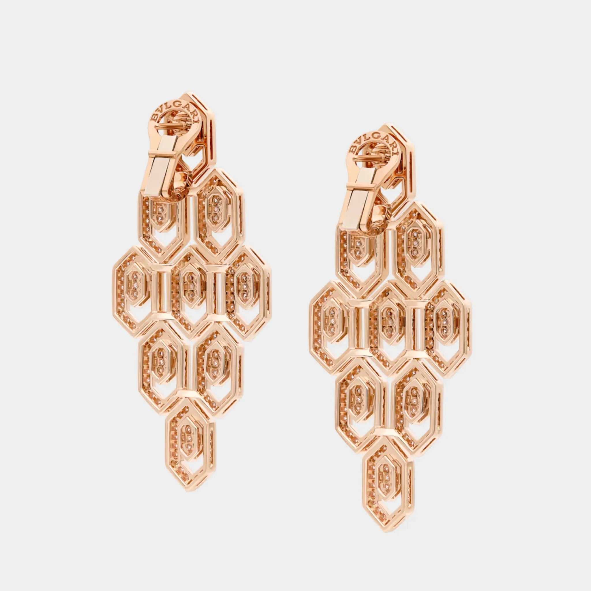 Serpenti rose gold diamond Earrings