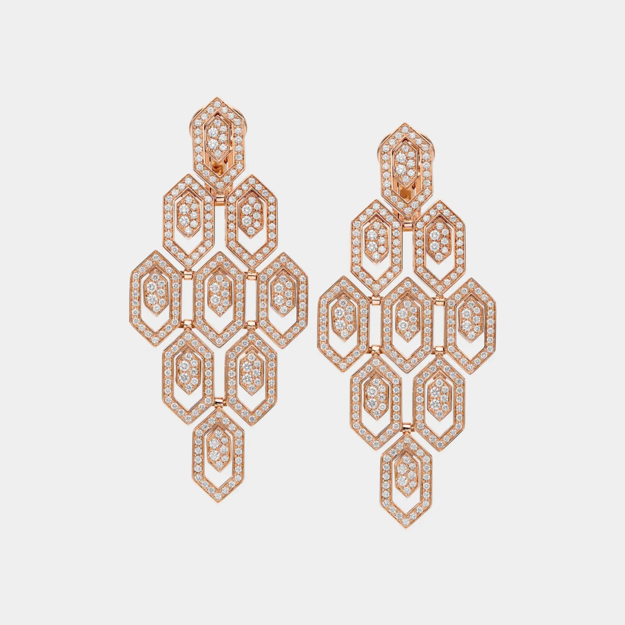 Serpenti rose gold diamond Earrings
