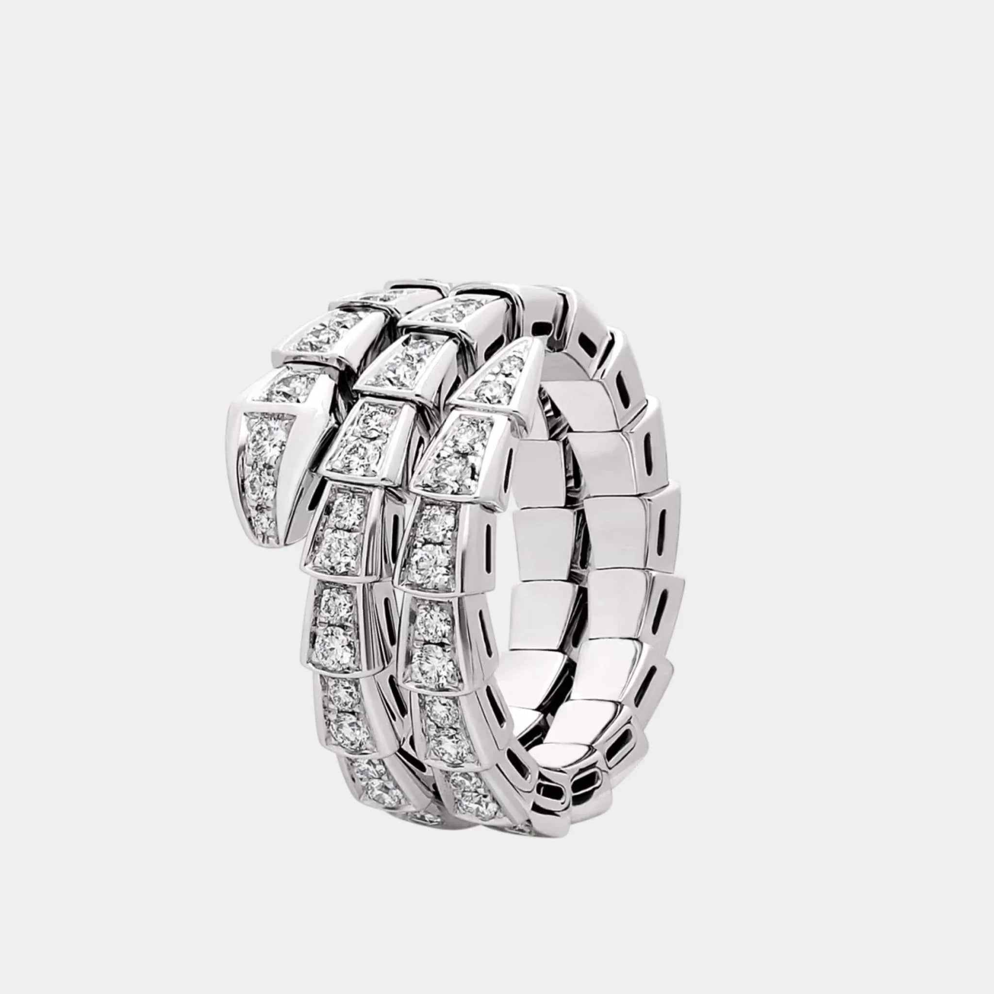 Bvlgari Serpenti Viper Diamond Ring 2 loops, White gold, Side