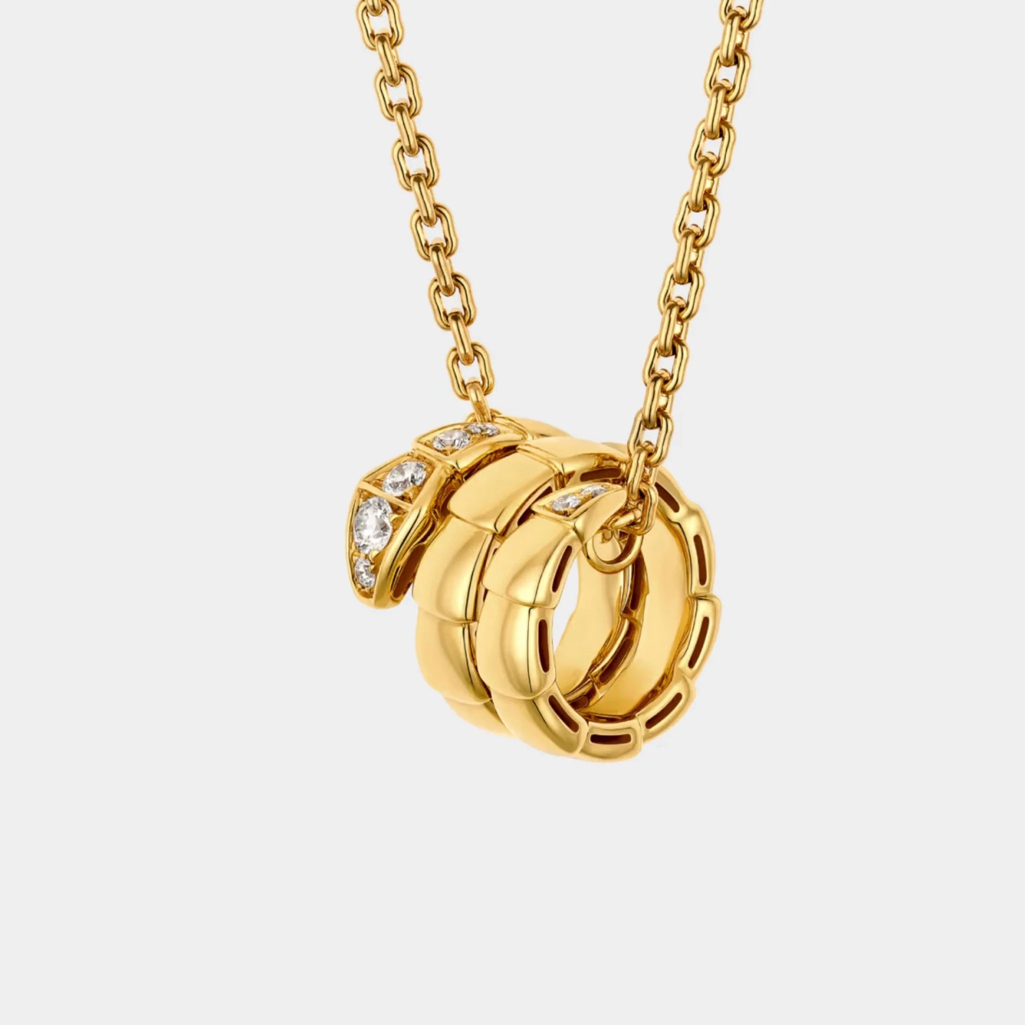 Serpenti Viper Necklace Yellow Gold, Front