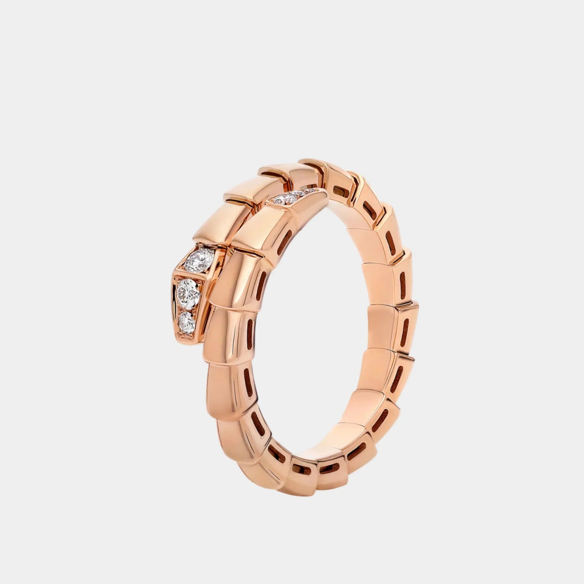 Bvlgari Serpenti Viper Ring 1 Loop, Rose Gold, Side