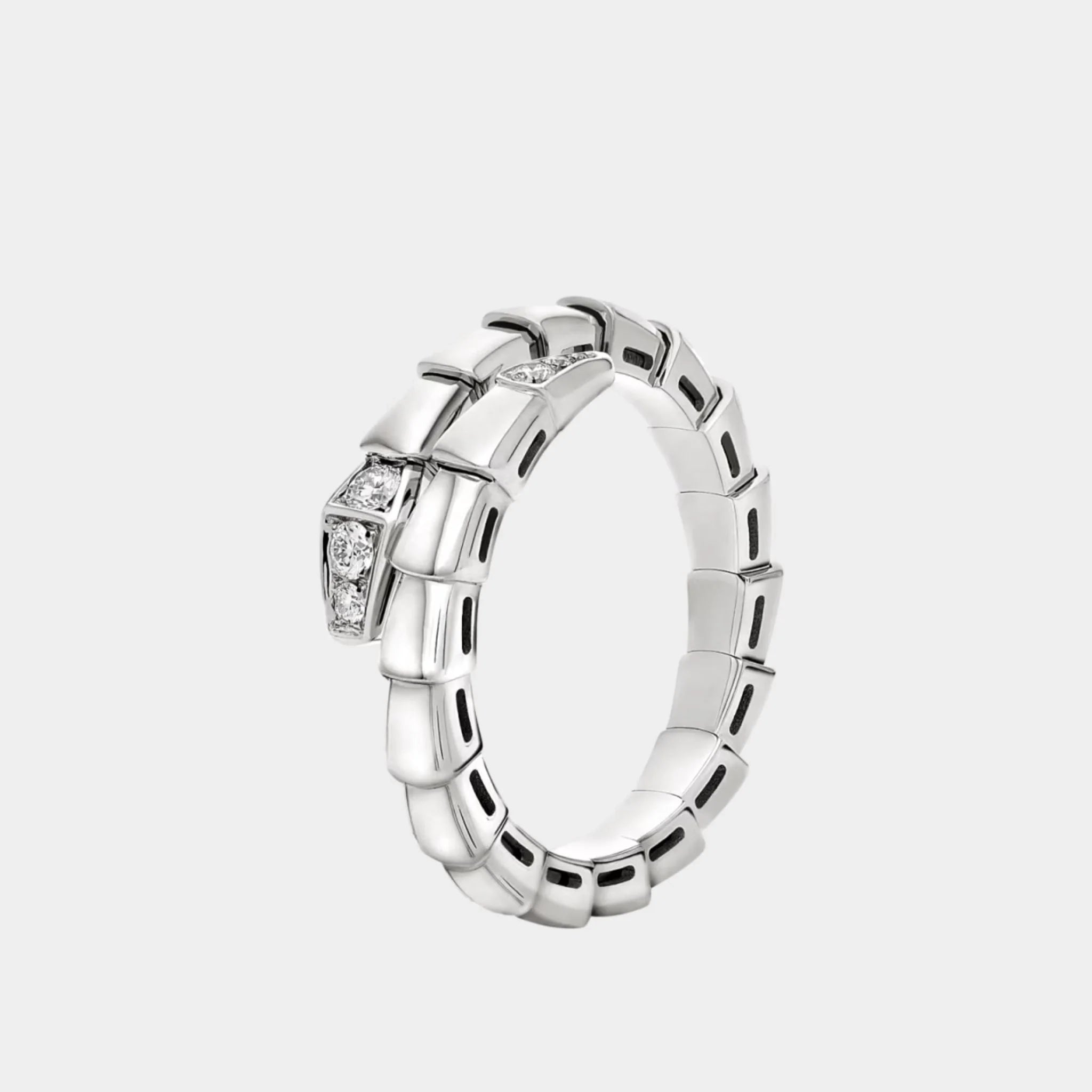 Bvlgari Serpenti Viper Ring 1 Loop, White Gold, Side