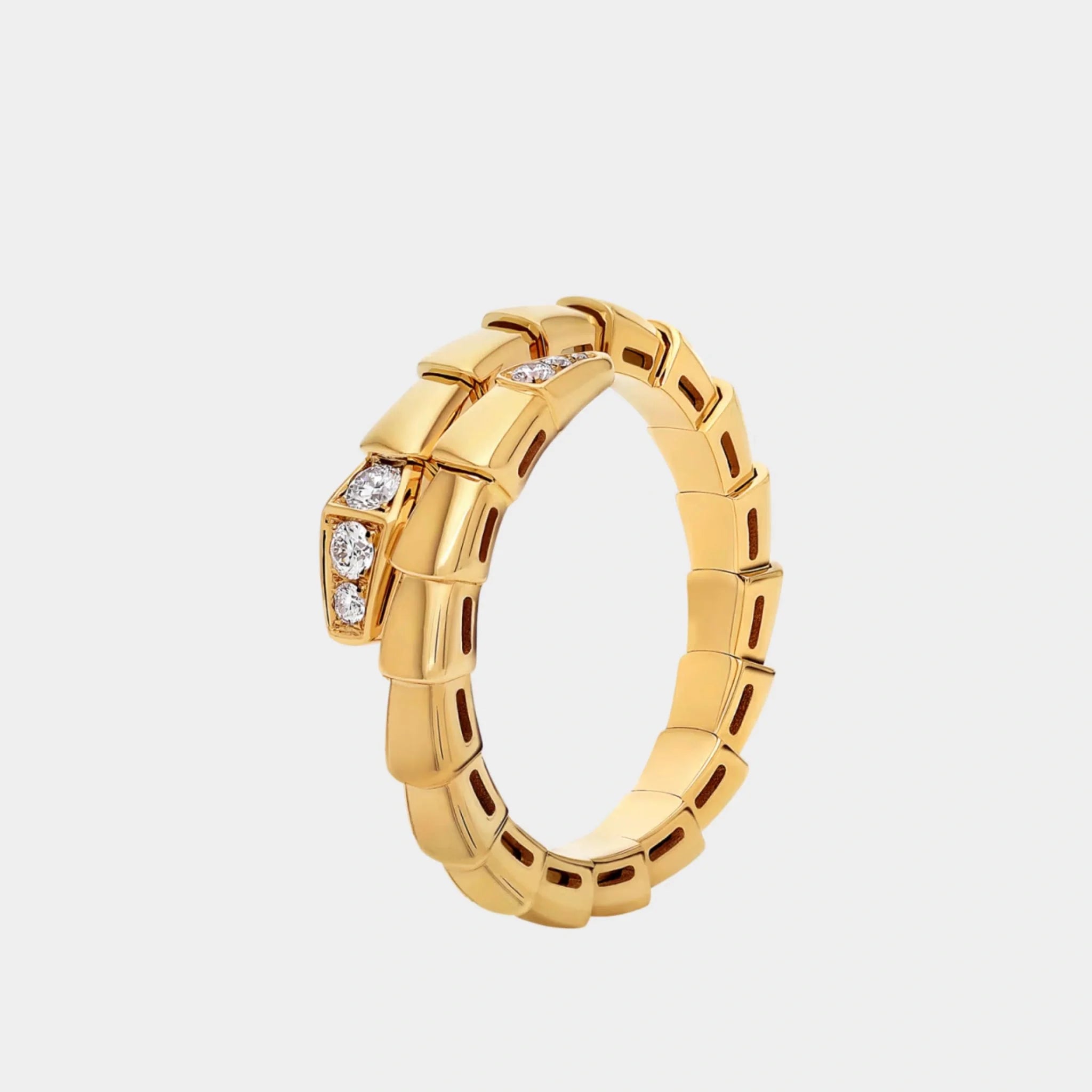 Bvlgari Serpenti Viper Ring 1 Loop, Yellow Gold, Front