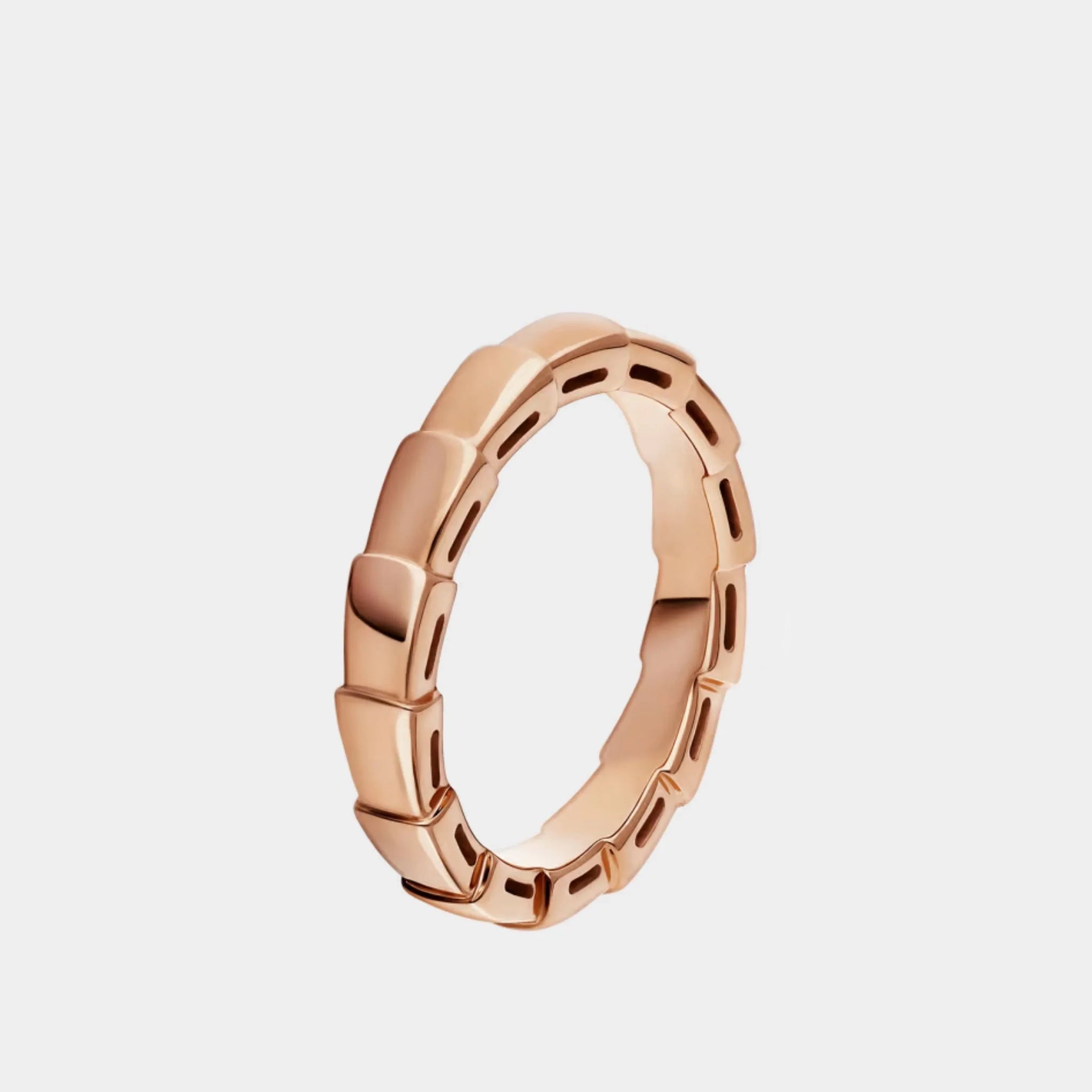 Bvlgari Serpenti Viper Ring Band, Rose Gold, Side