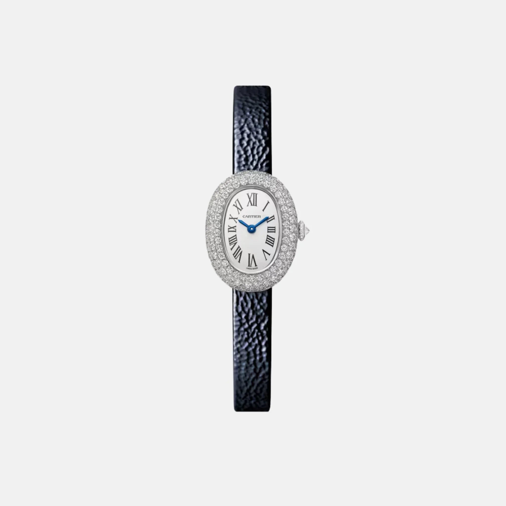Baignoire Mini White Gold Diamonds in Navy Strap WJBA0050