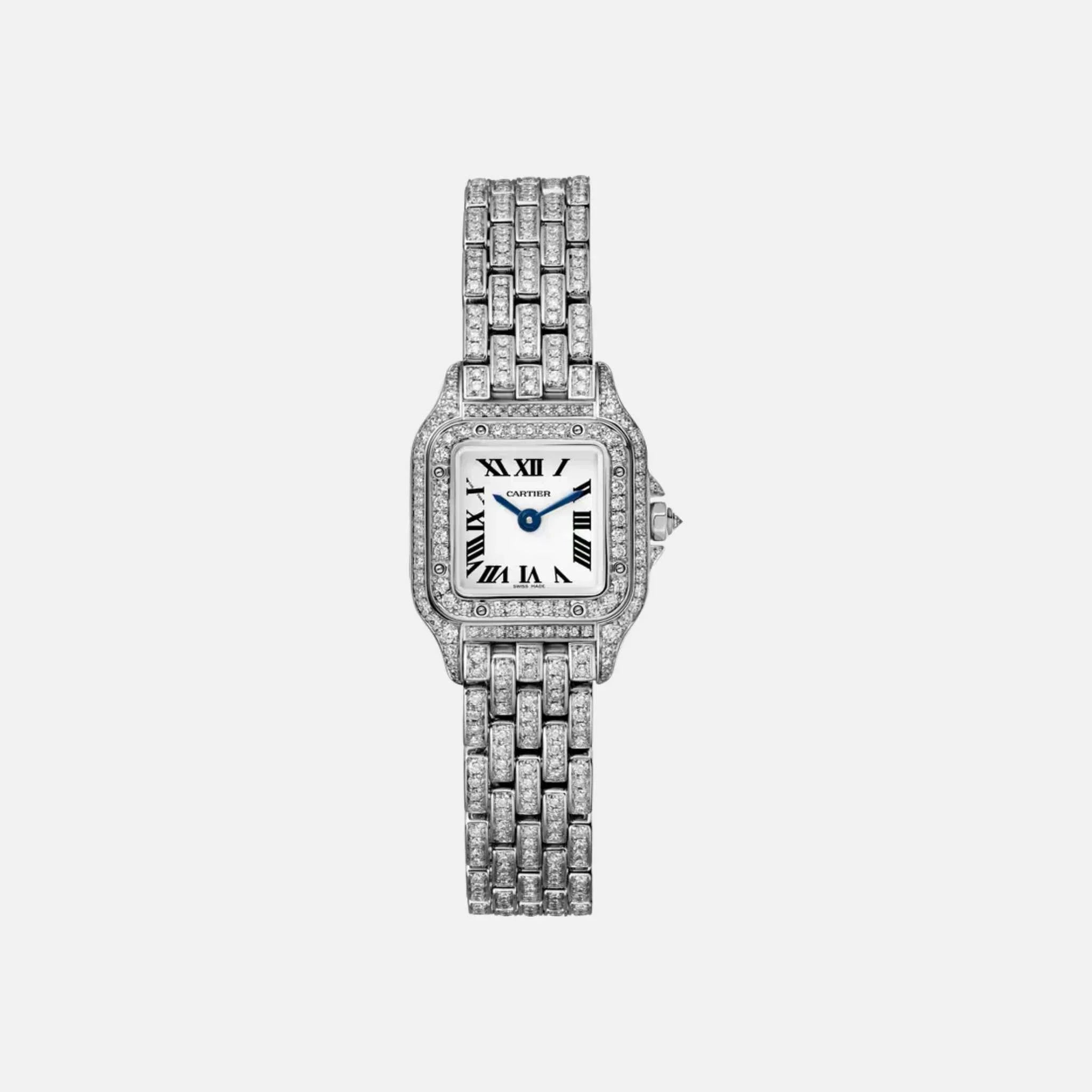 Panthere Mini Model in Rhodium White Gold Full Diamond Set HPI01719