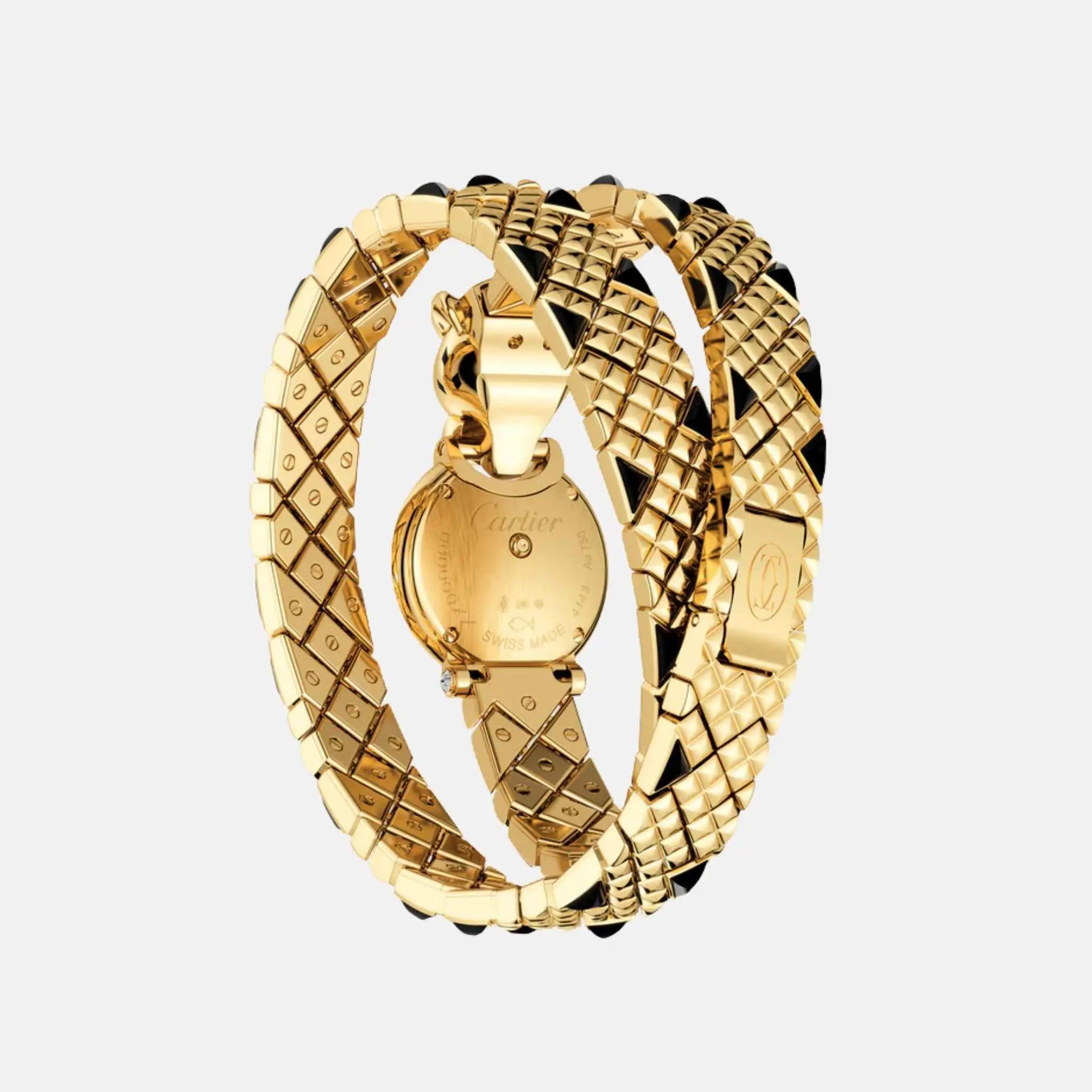 Panthere Yellow Gold Diamond Panther Head Double Loop HPI01382