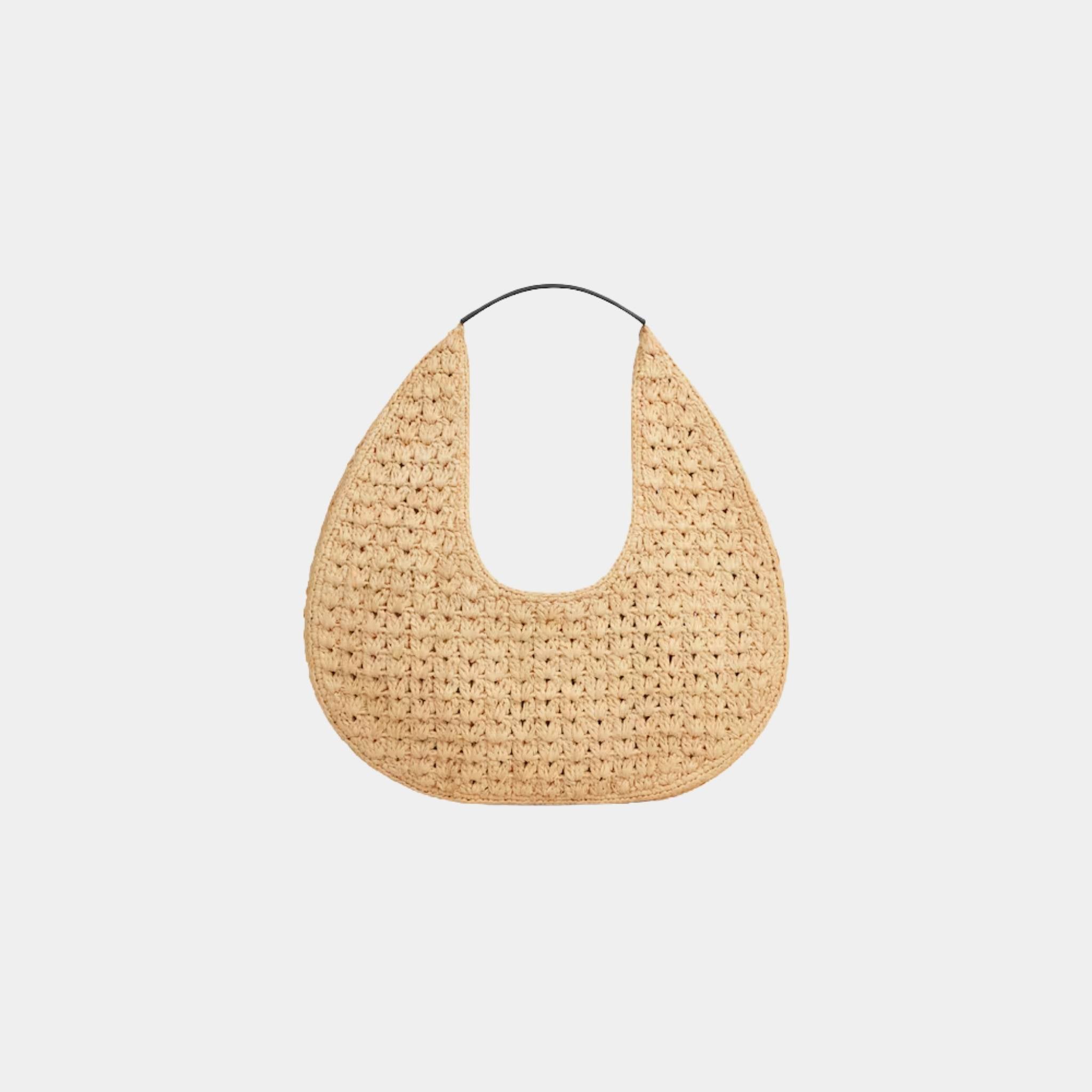 Celine Classic Panier Hobo Bag in Raffia and Calfskin