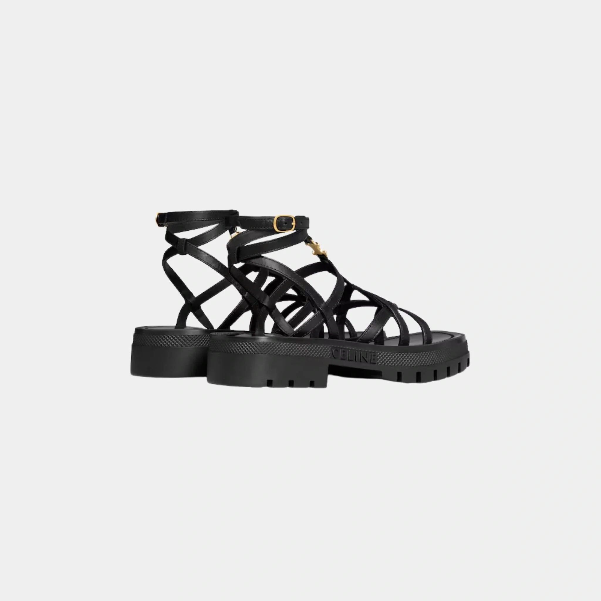 Celine Clea Triomphe Strappy Sandal in Calfskin