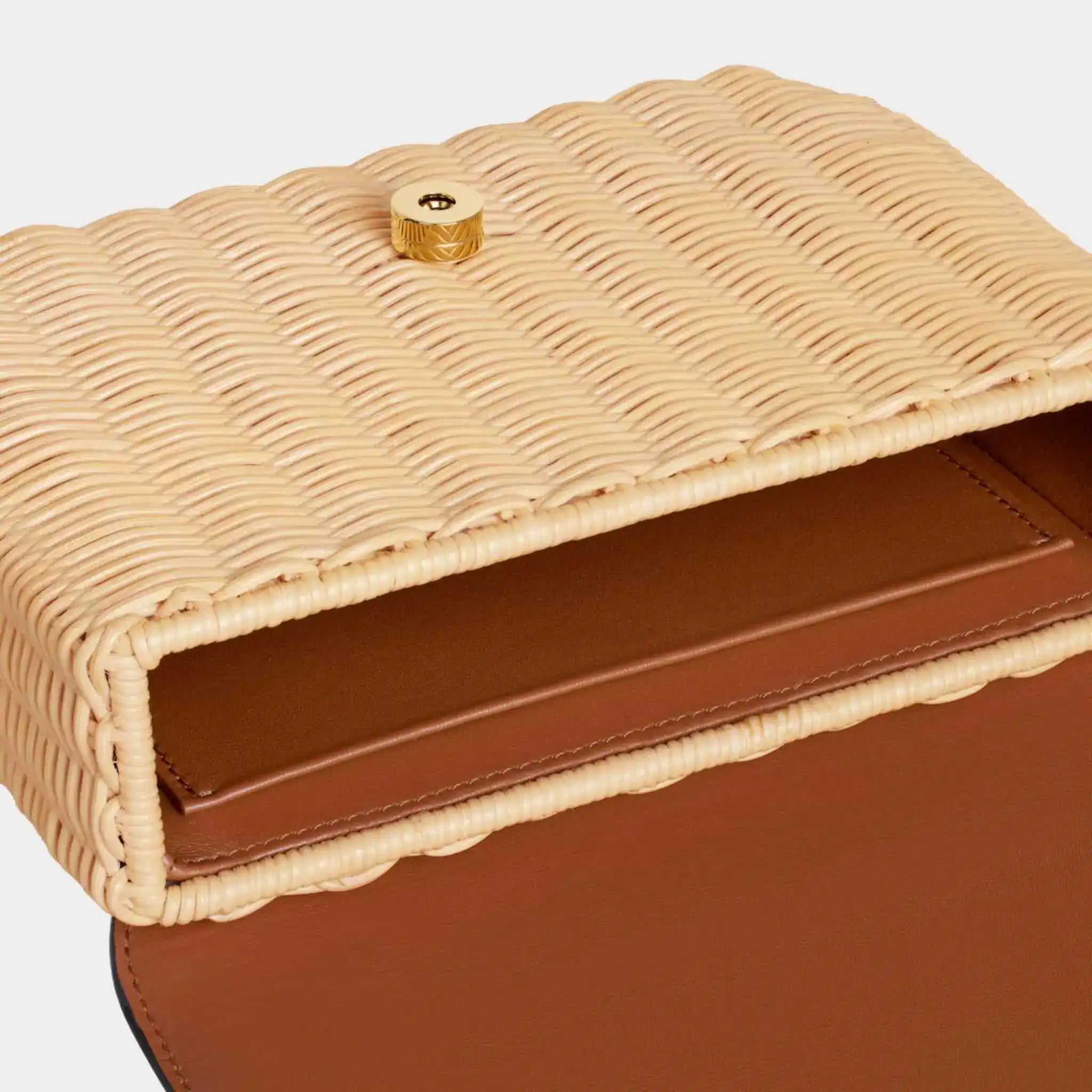 Teen Garance Bag in Wicker and Natural Calfskin