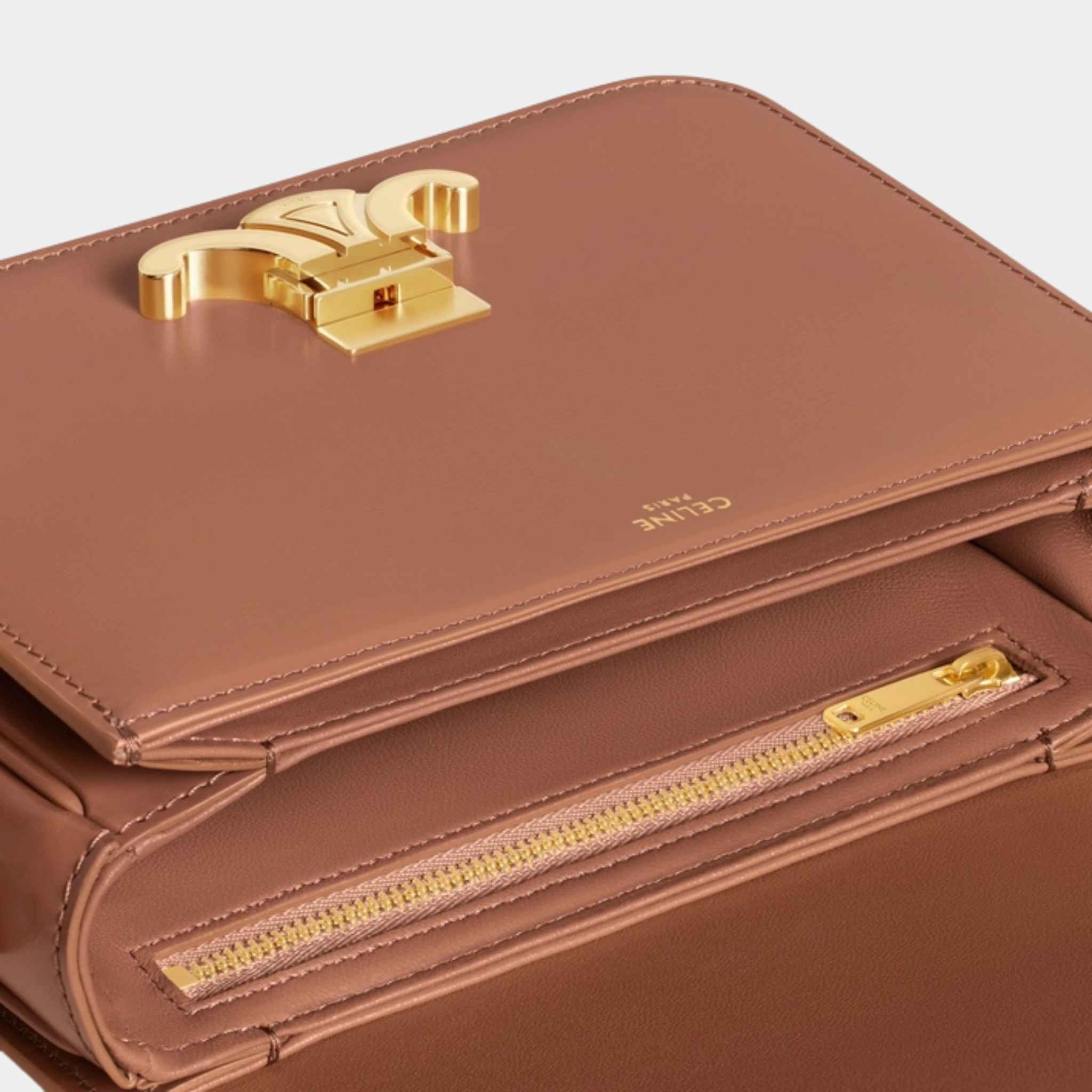 Teen Triomphe Bag In Shiny Calfskin Handbag