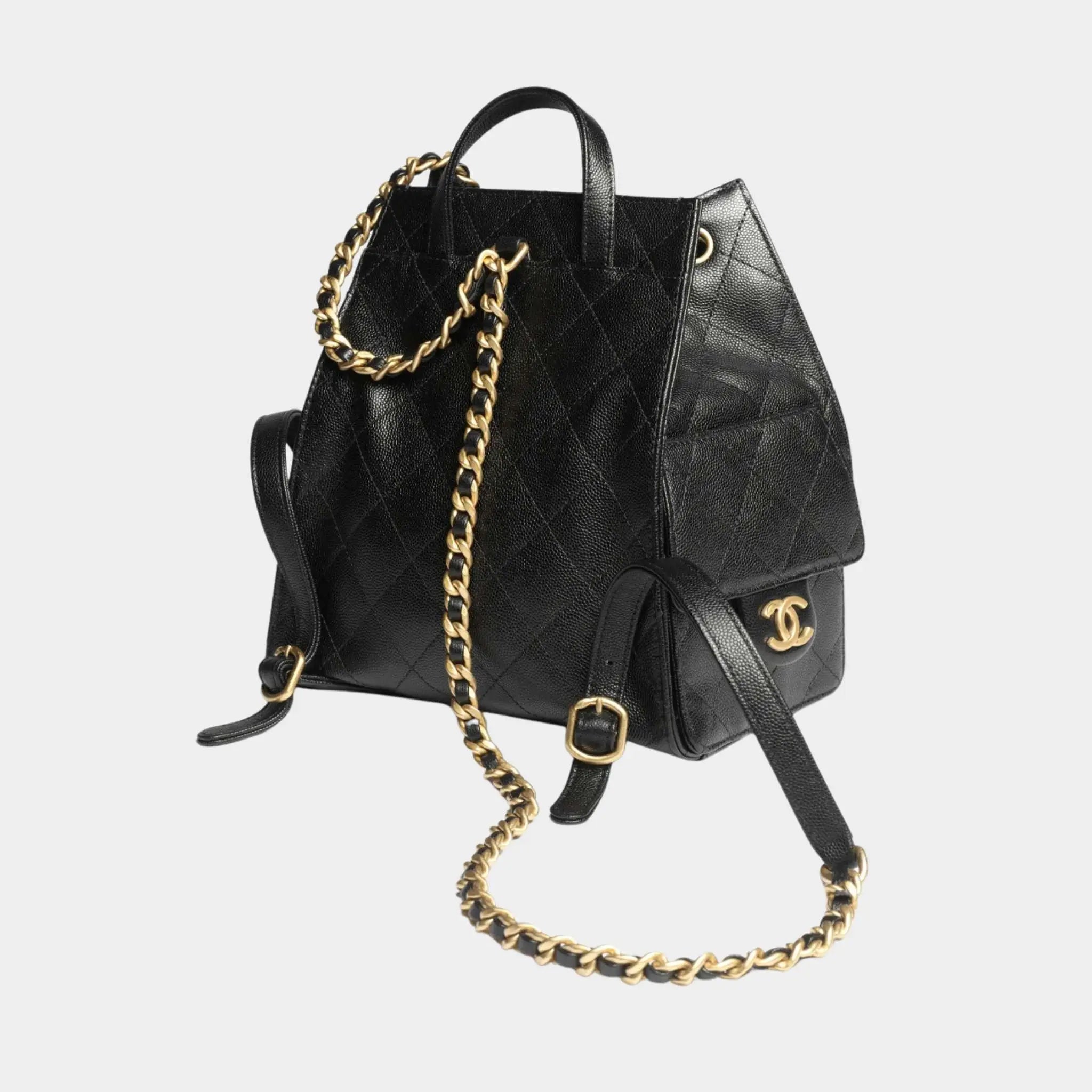 25 Small Backpack Grained Calfskin & Gold-Tone Metal