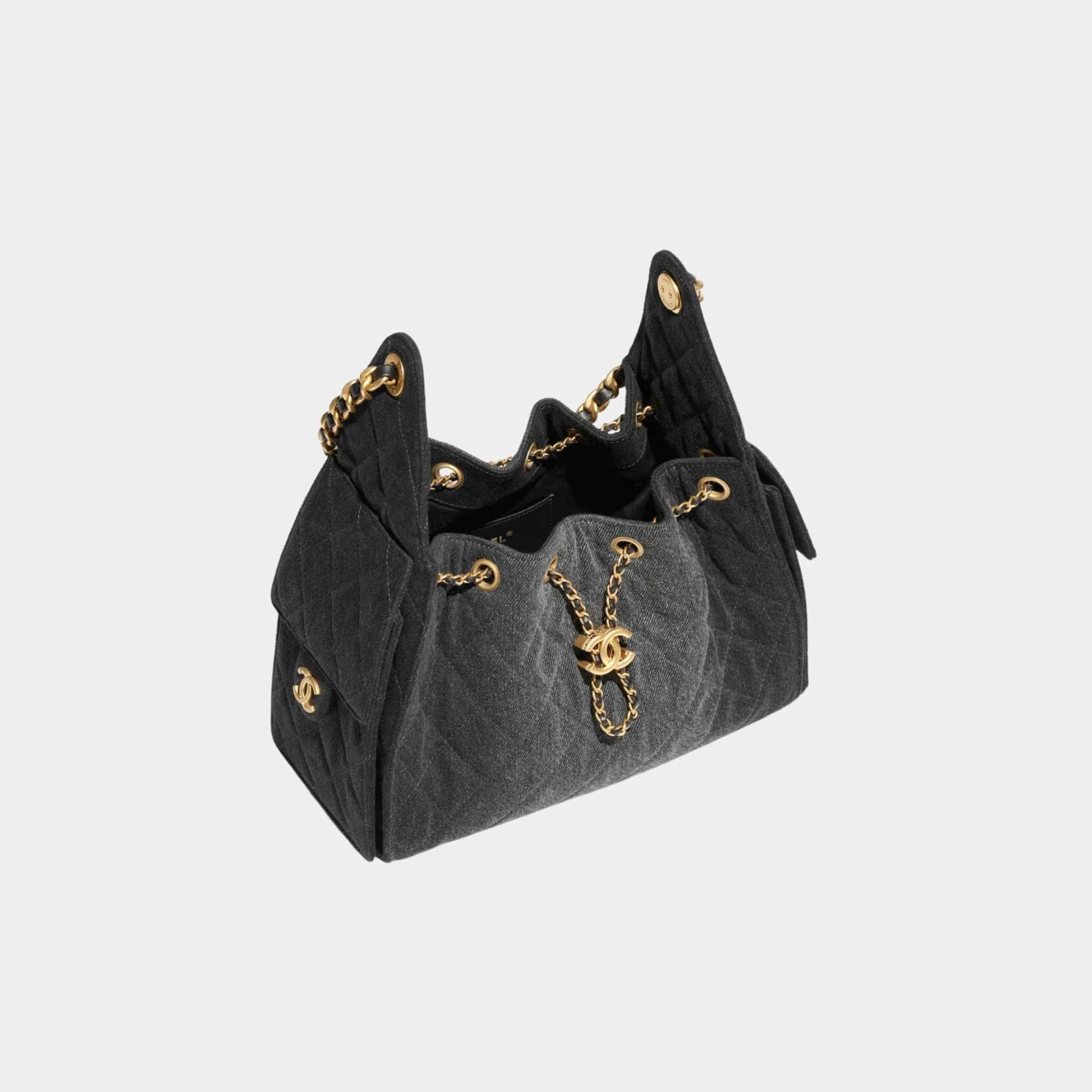 25 Small Handbag Washed Denim And Gold-Tone Metal