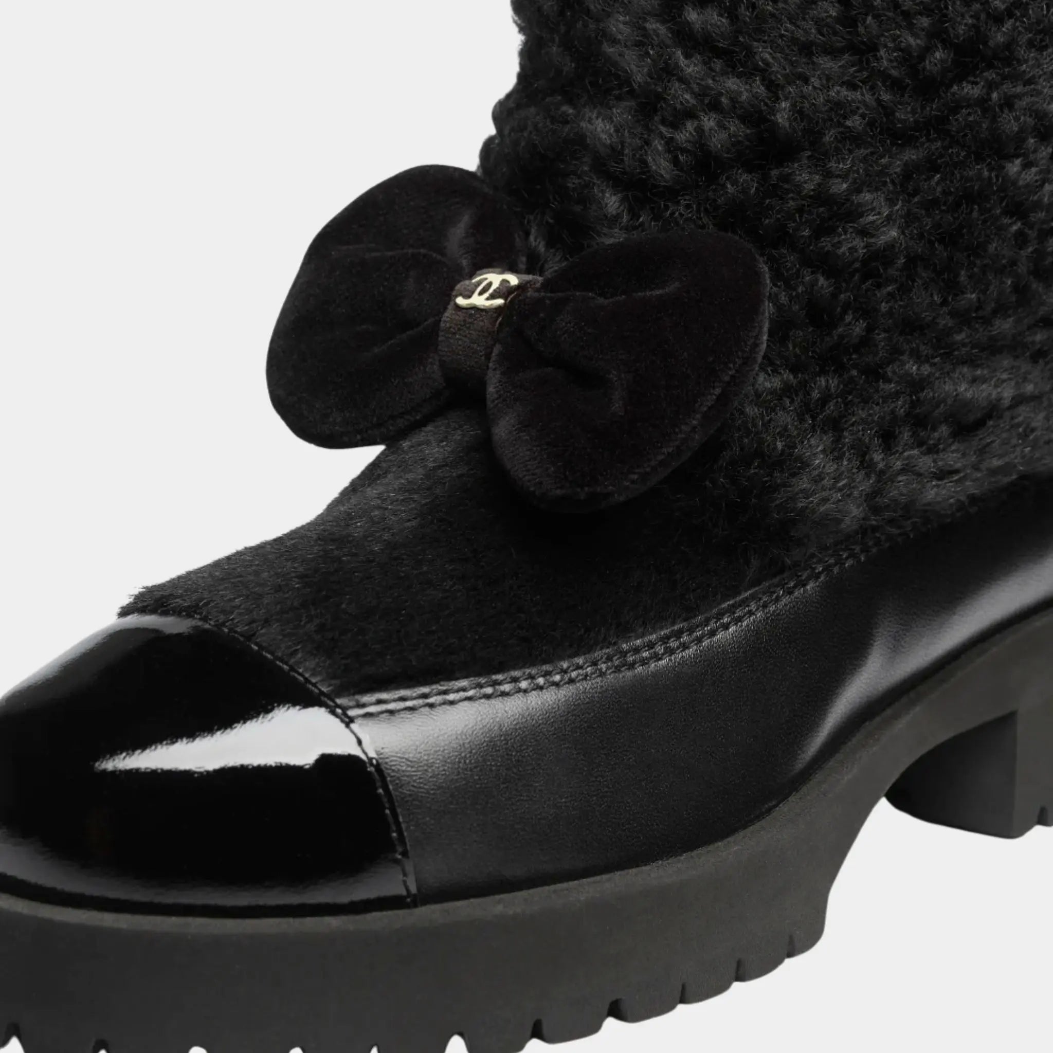 Ankle Boots Black Woolly lamb veal varnished lamb & veal