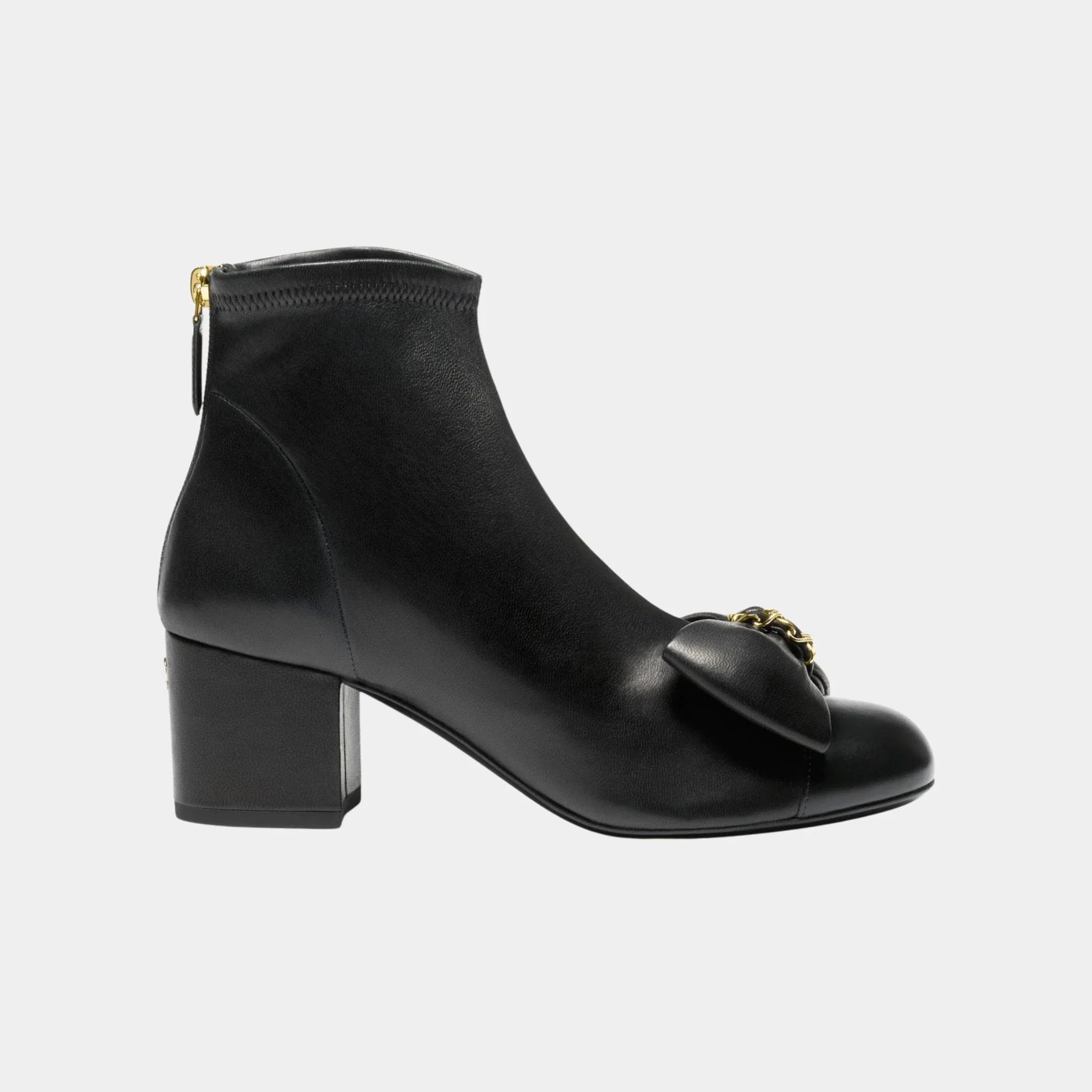 Chanel Ankle Boots in Stretch Lambskin, Black, Side