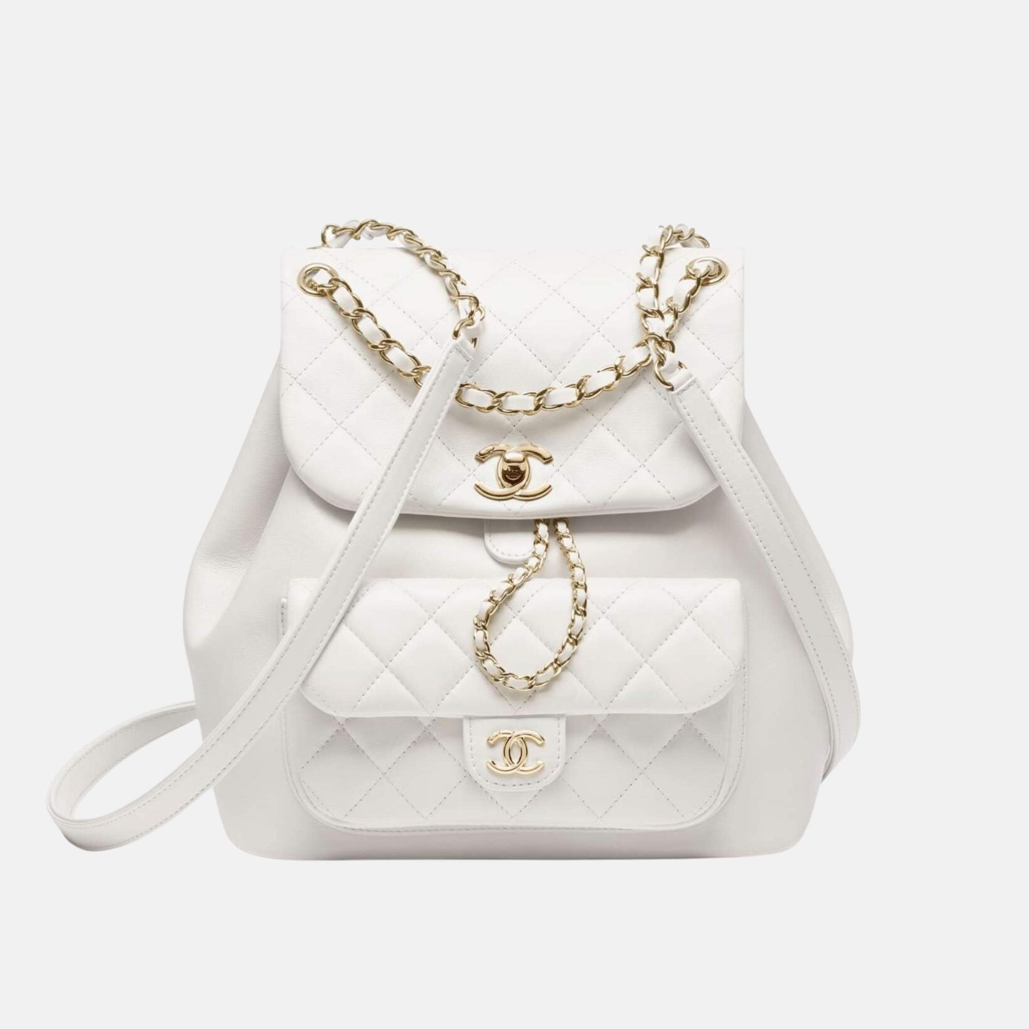 Chanel Backpack In Calfskin And Gold Tone Metal, Front