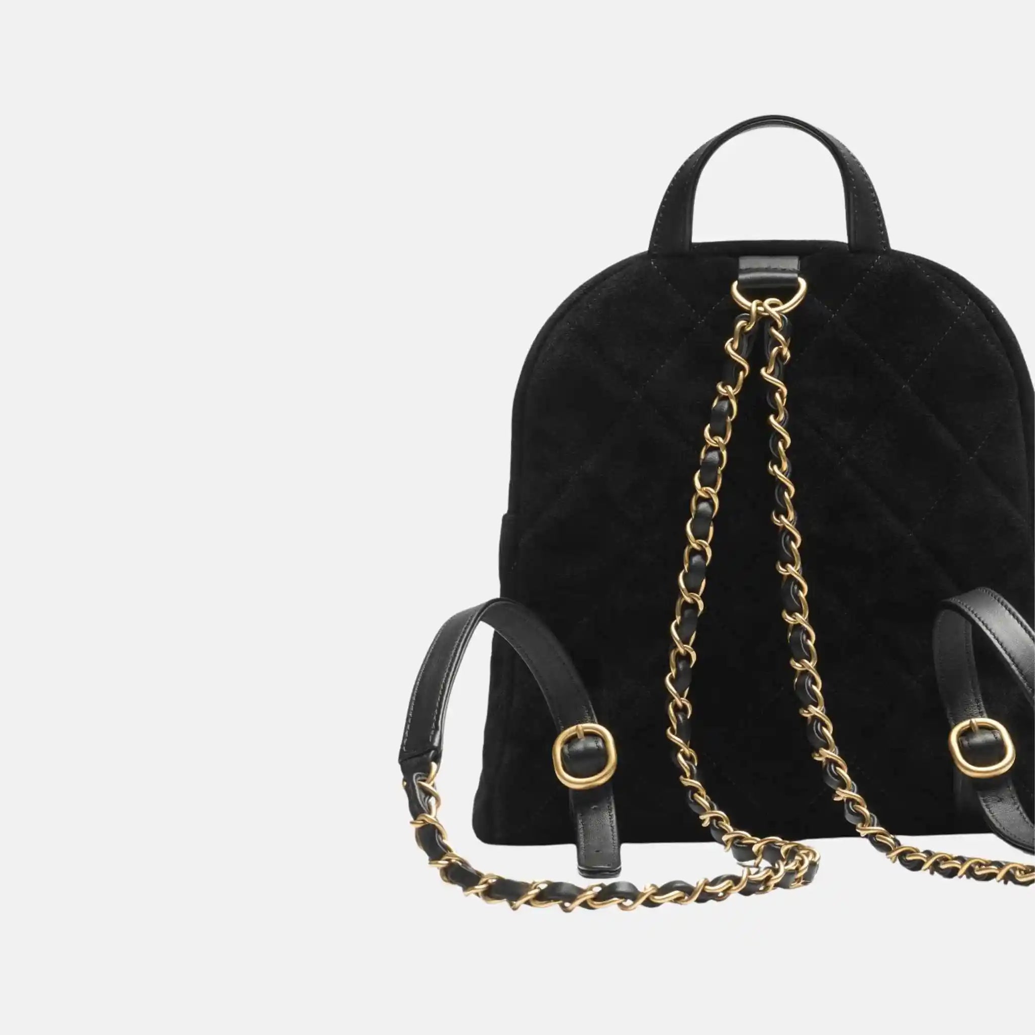 Backpack Suede Calfskin Black Fall Winter Collection