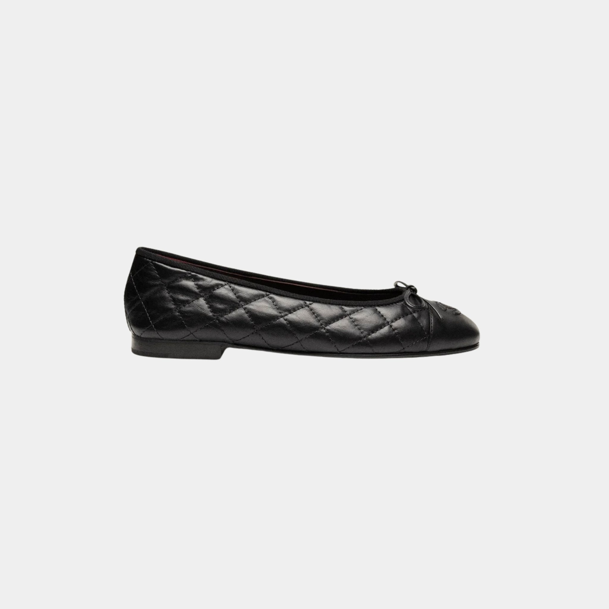 Ballet Flats In Aged Calfskin