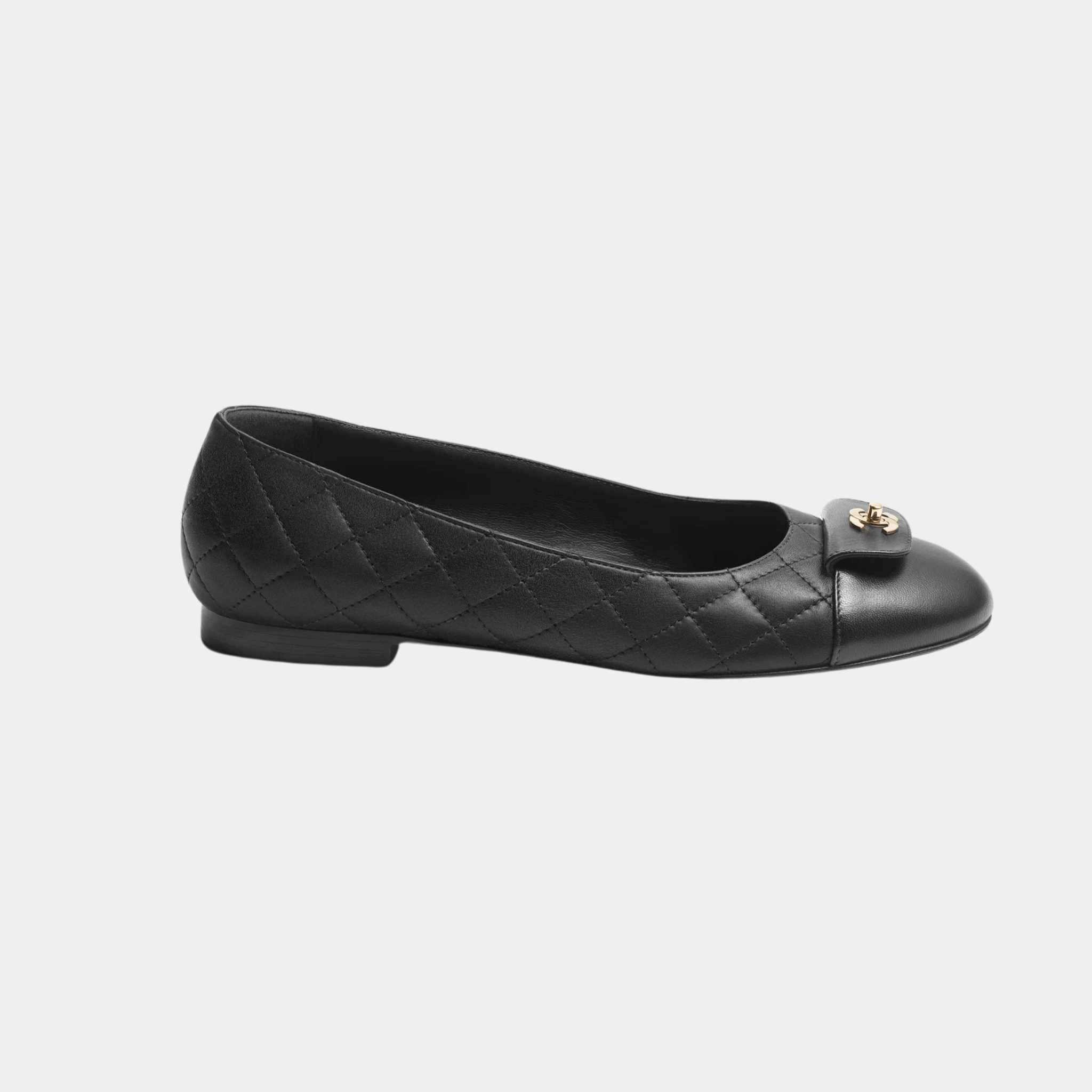 Ballet Flats Calfskin And Lambskin Black