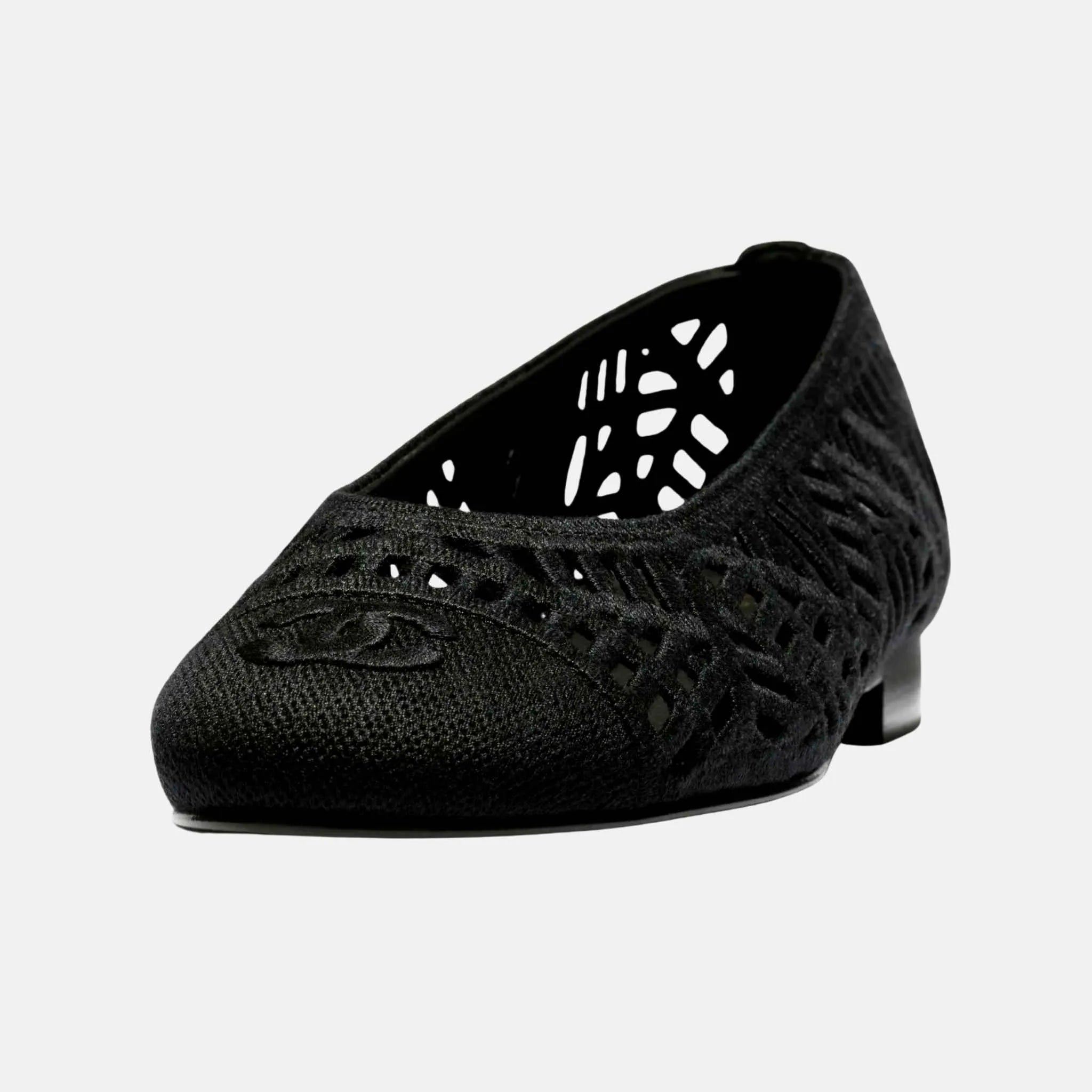 Ballet Flats in Embroidered Cotton