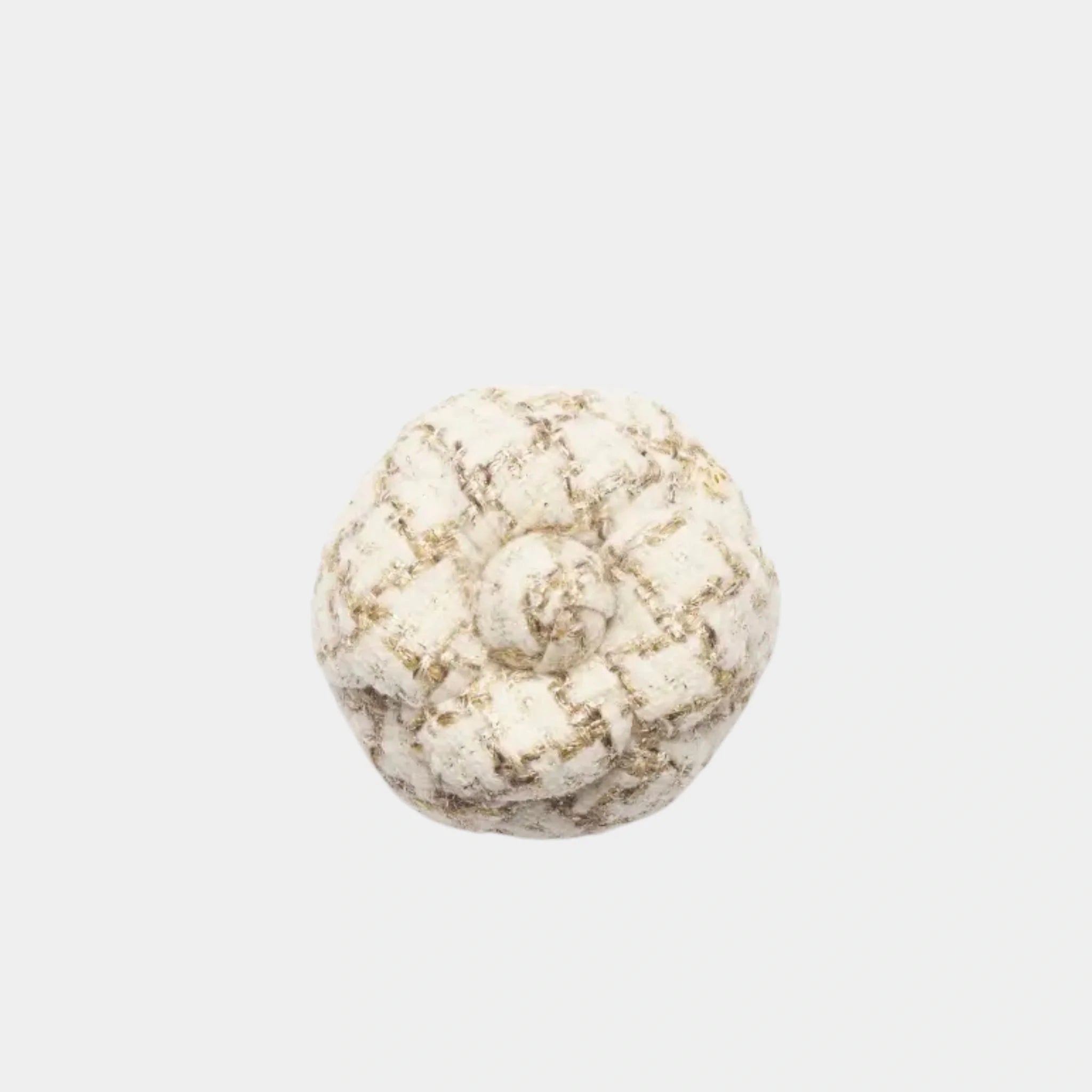 Chanel Camellia Wool & Tweed , Ecru, beige & gold, Front