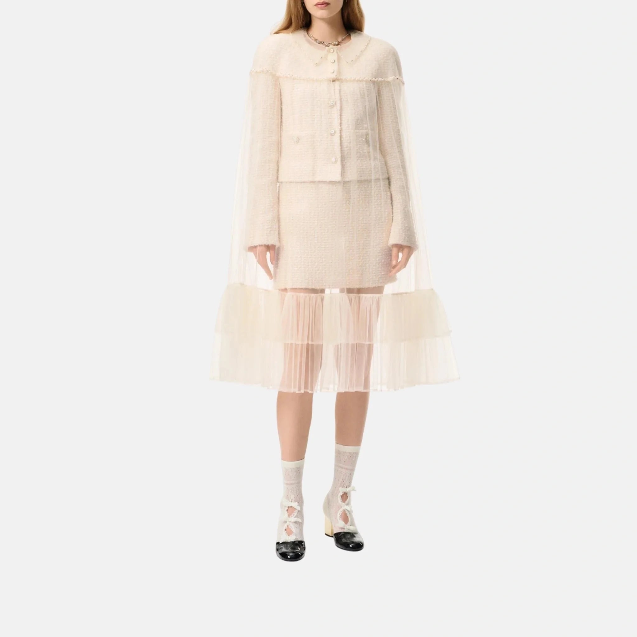 Chanel Cape Tulle Embroidered With Strass