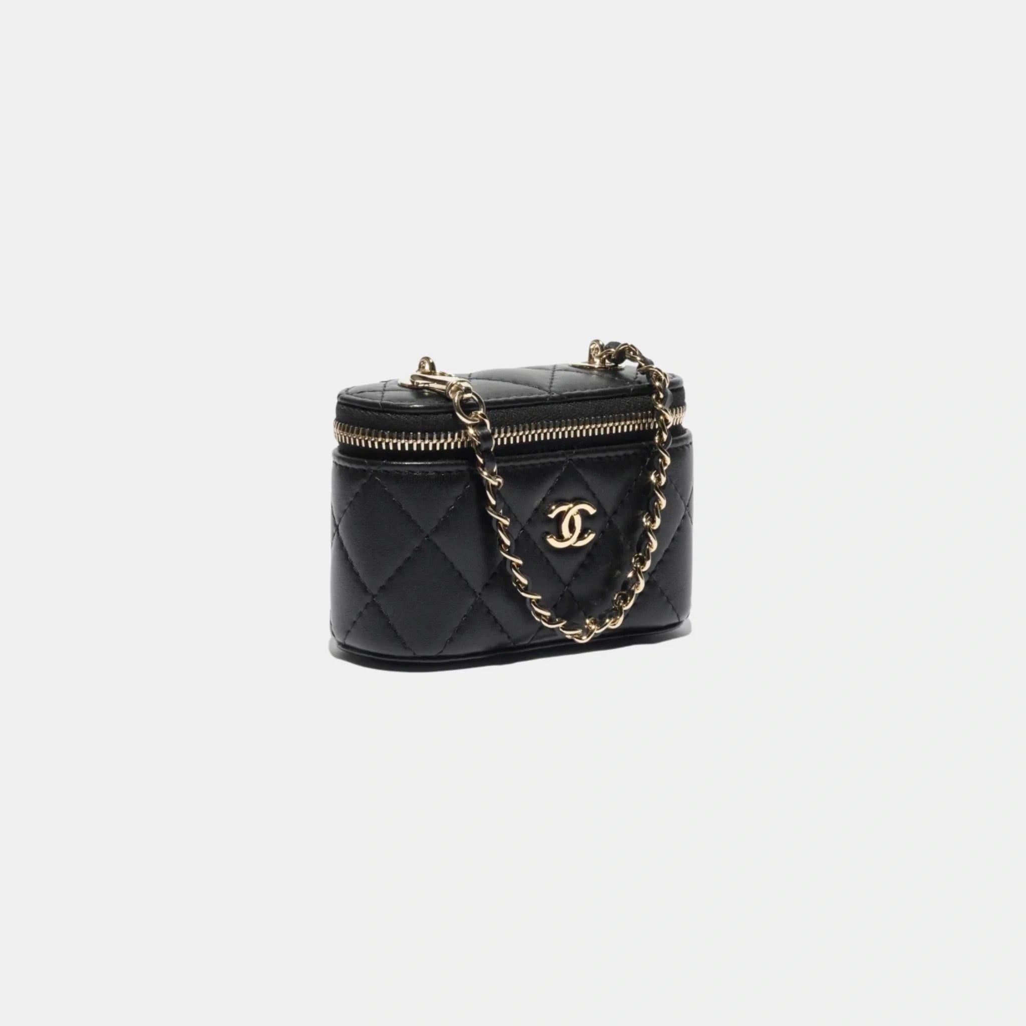 Chanel Classic Mini Bag Charm in Black Lambskin, Front