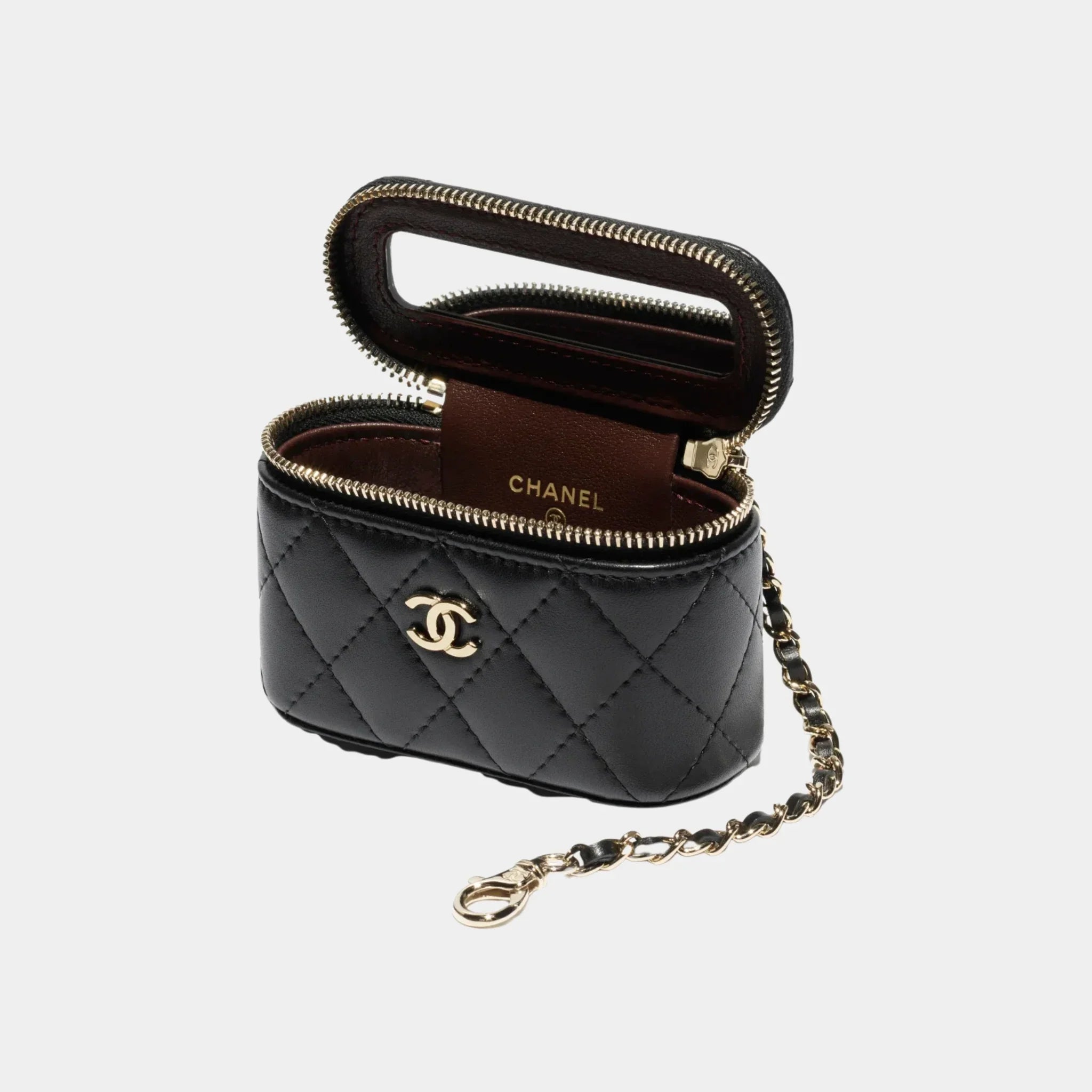 Classic Mini Bag Charm in Black Lambskin