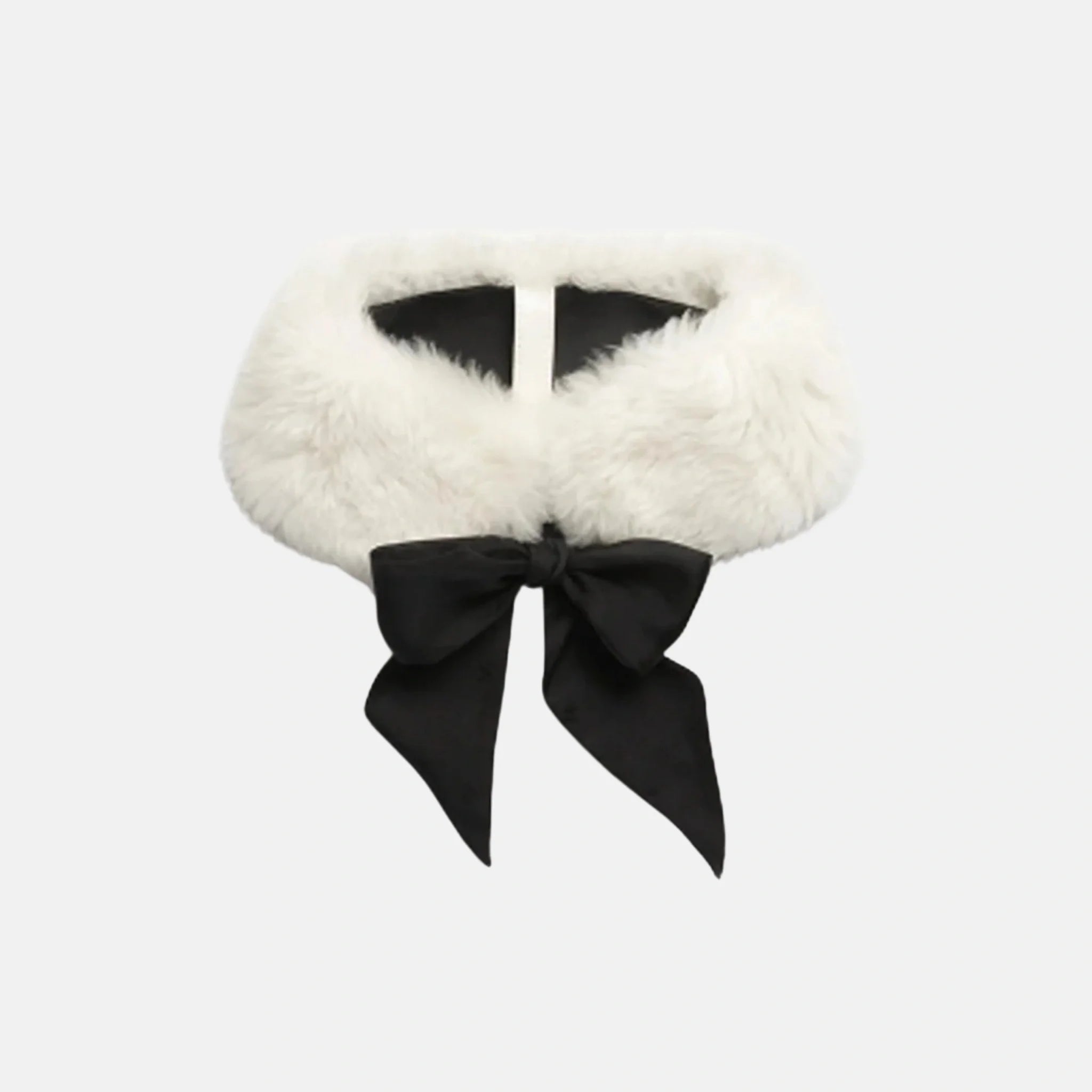 Collar Lambskin And Silk Ecru And Black