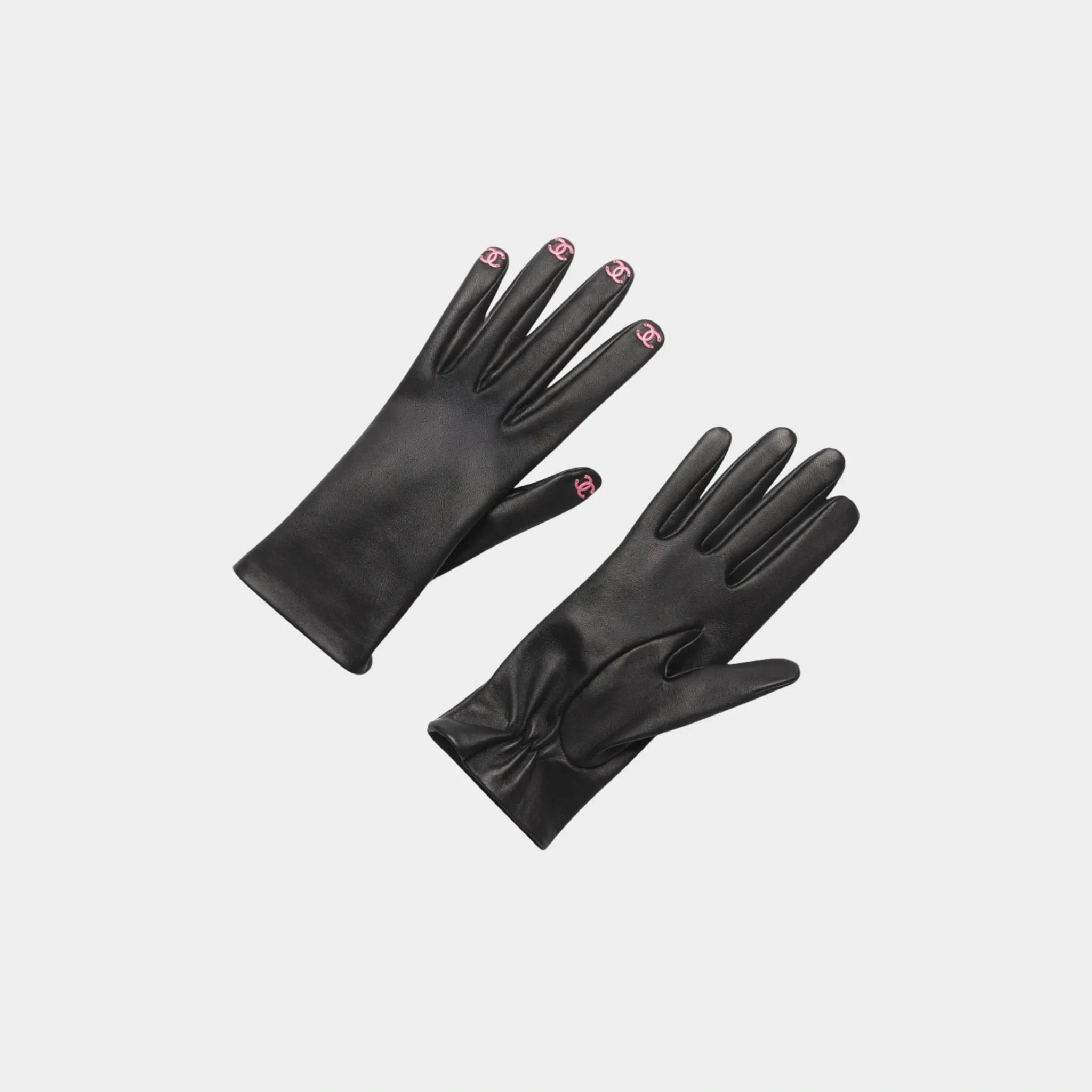Hand Gloves Lamb Black, Pink, front