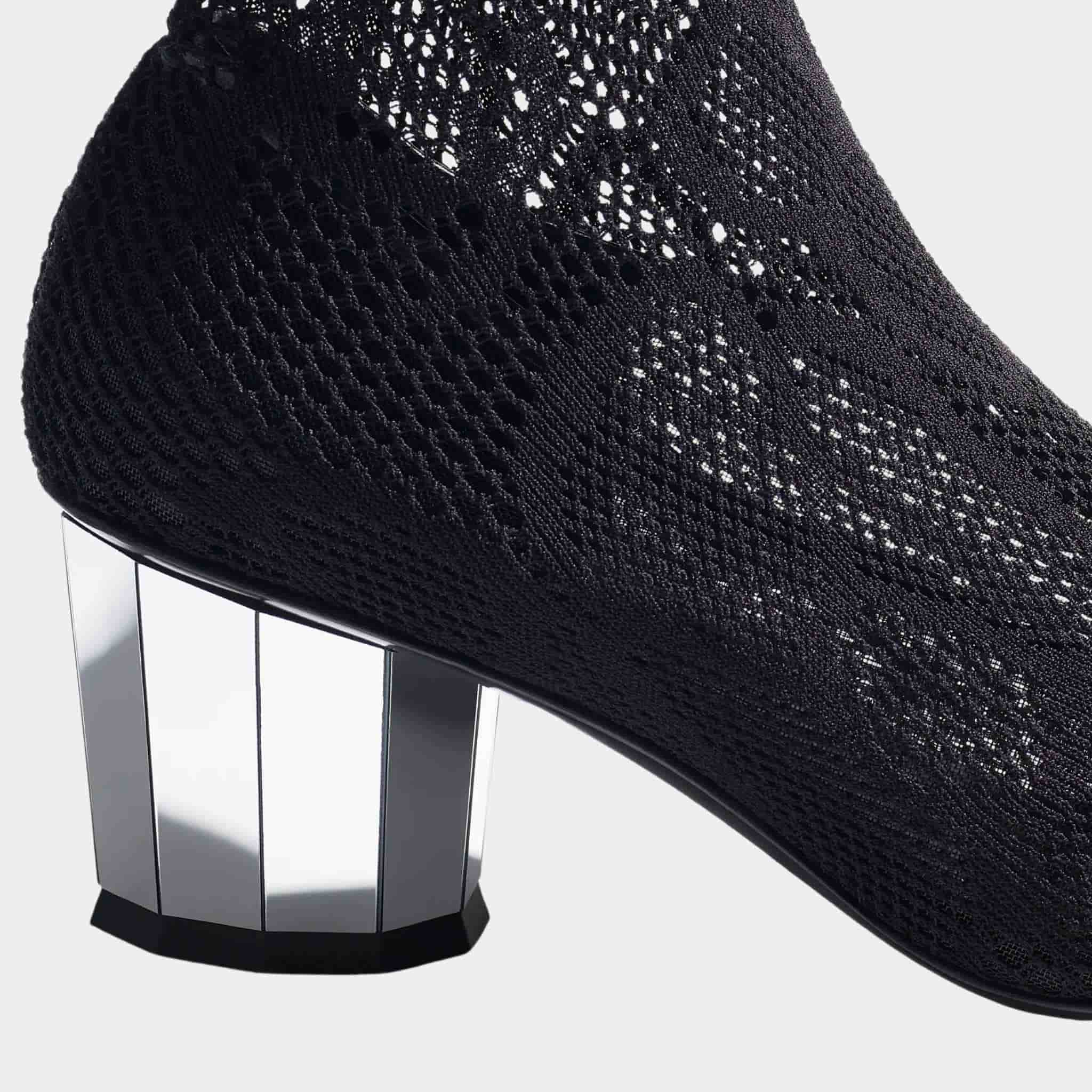 High Boots Knit And Patent Calfskin