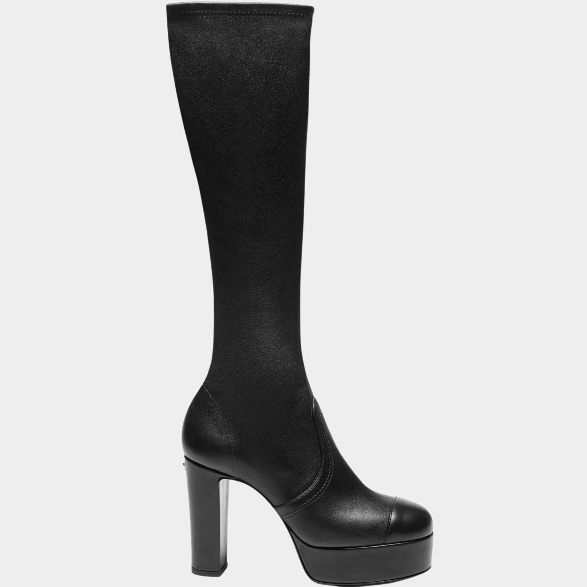 High Boots Stretch Lambskin And Lambskin Black