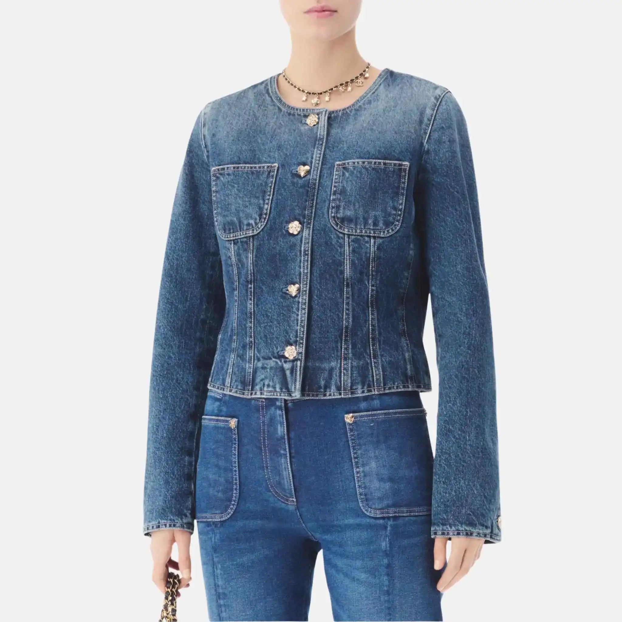 Jacket in Blue Washed Denim