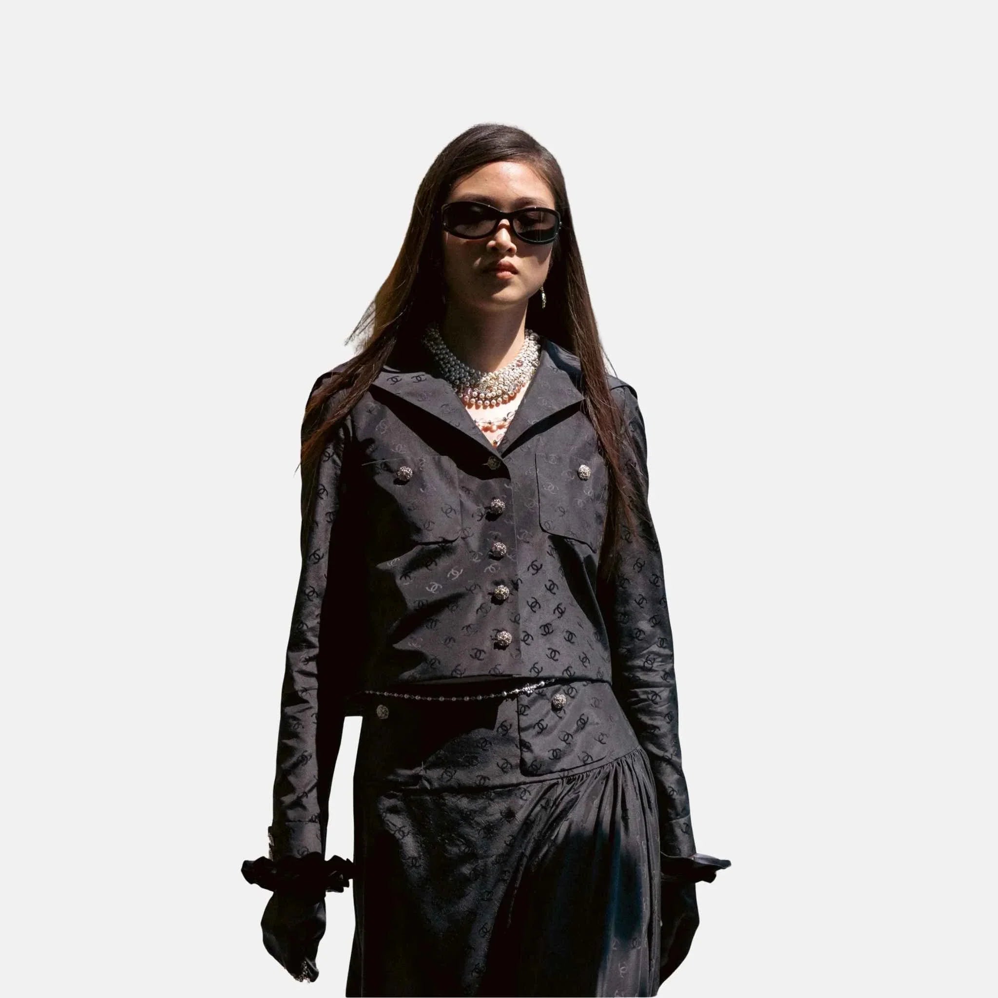 Chanel Jacket in Silk Taffeta Black