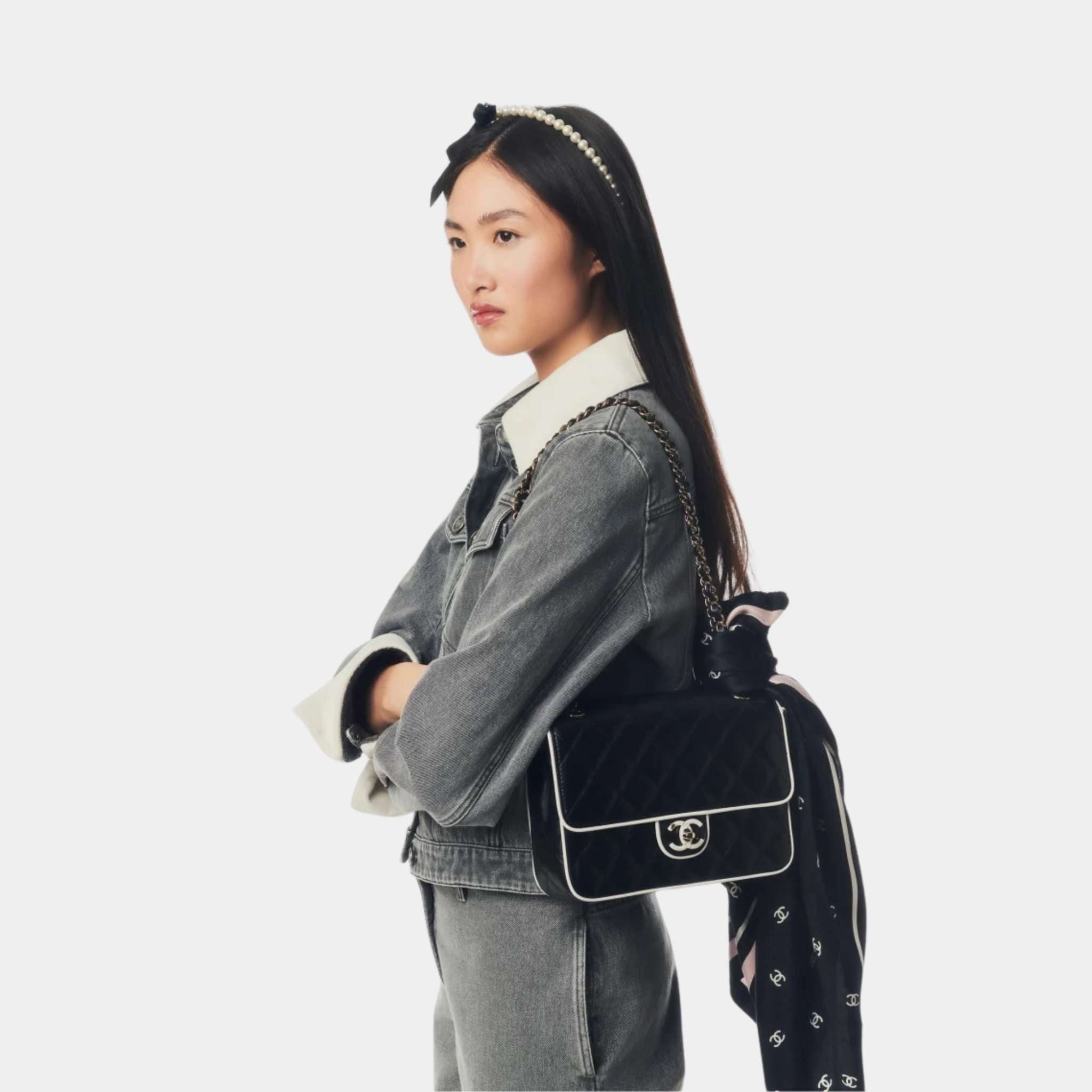 Jacket Washed Out Denim Grey White