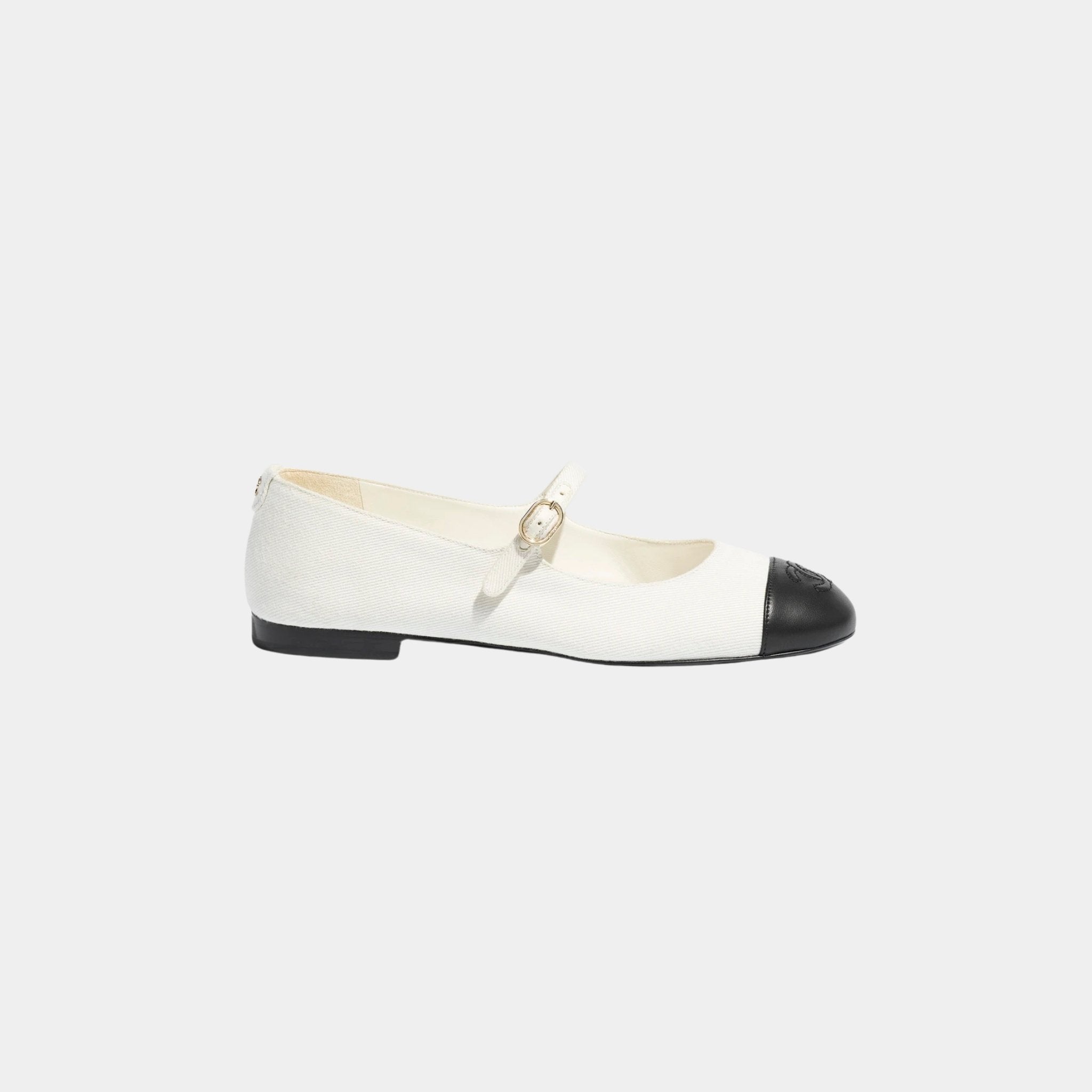 Mary Janes Cotton And Lambskin In White and Black
