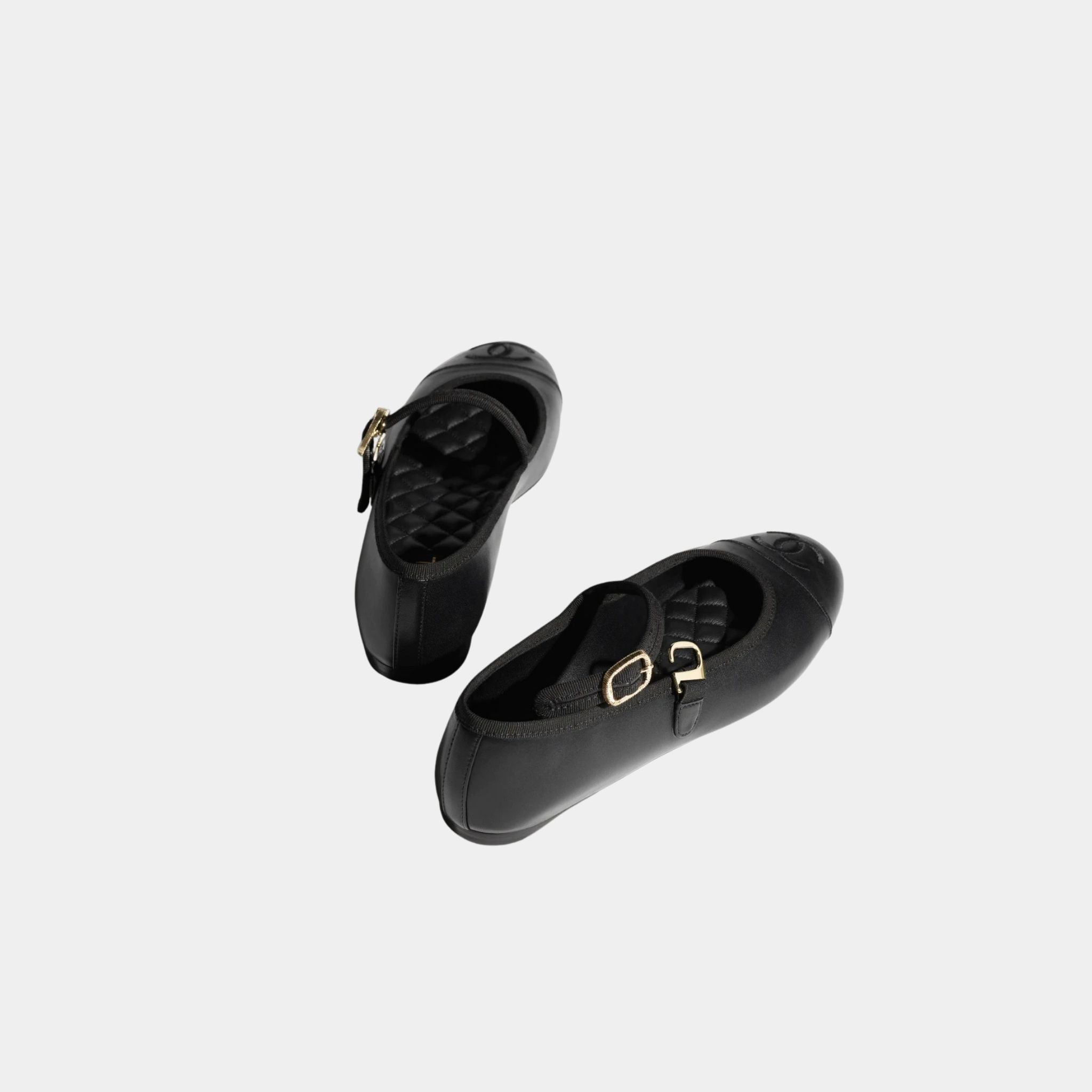 Mary Janes Lambskin Black Flats