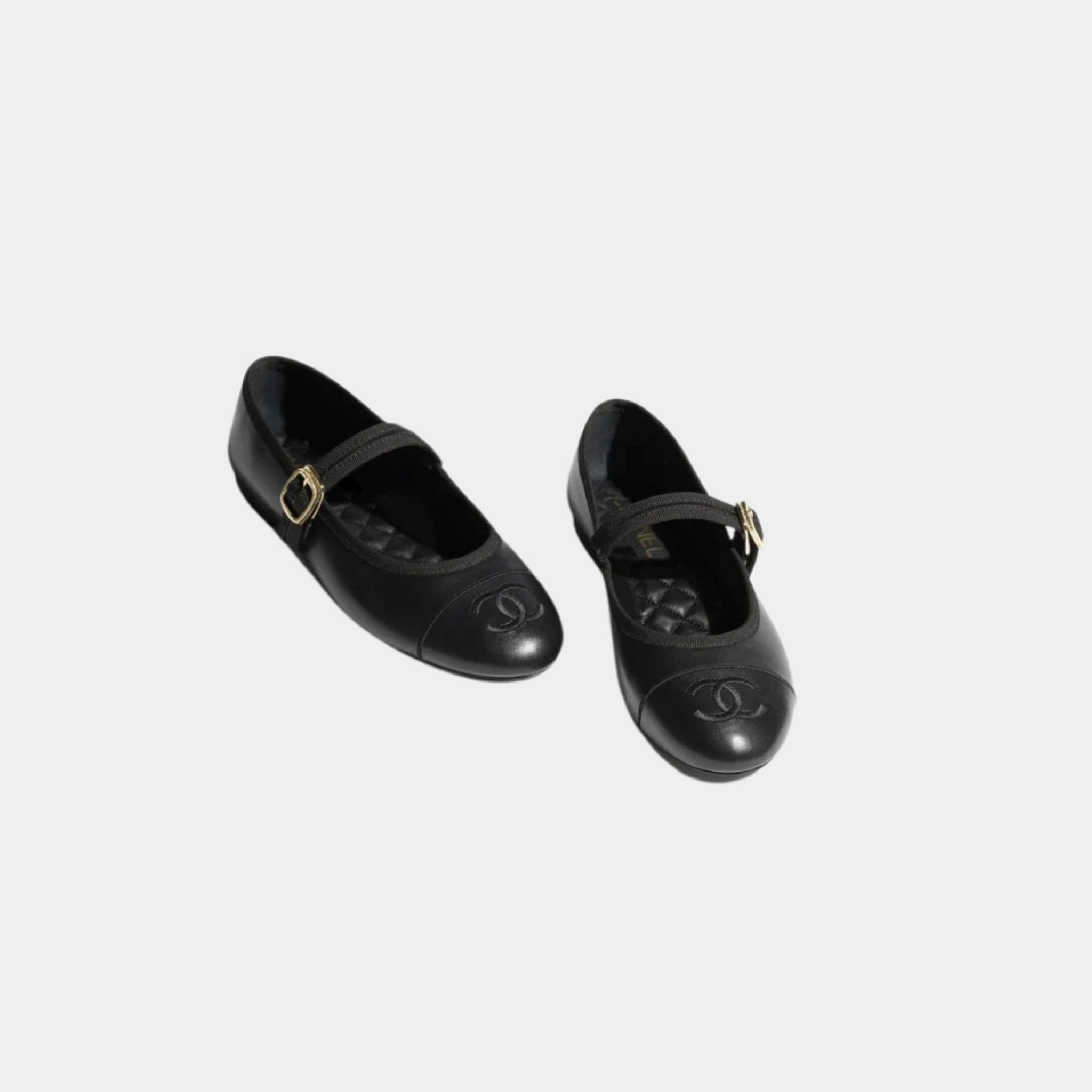 Mary Janes Lambskin Black Flats