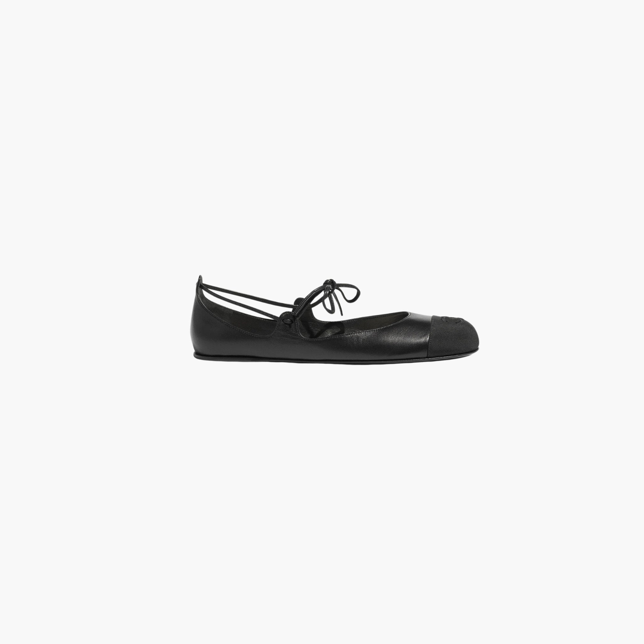 Chanel Mary Janes Lambskin & Grosgrain, Black, Side