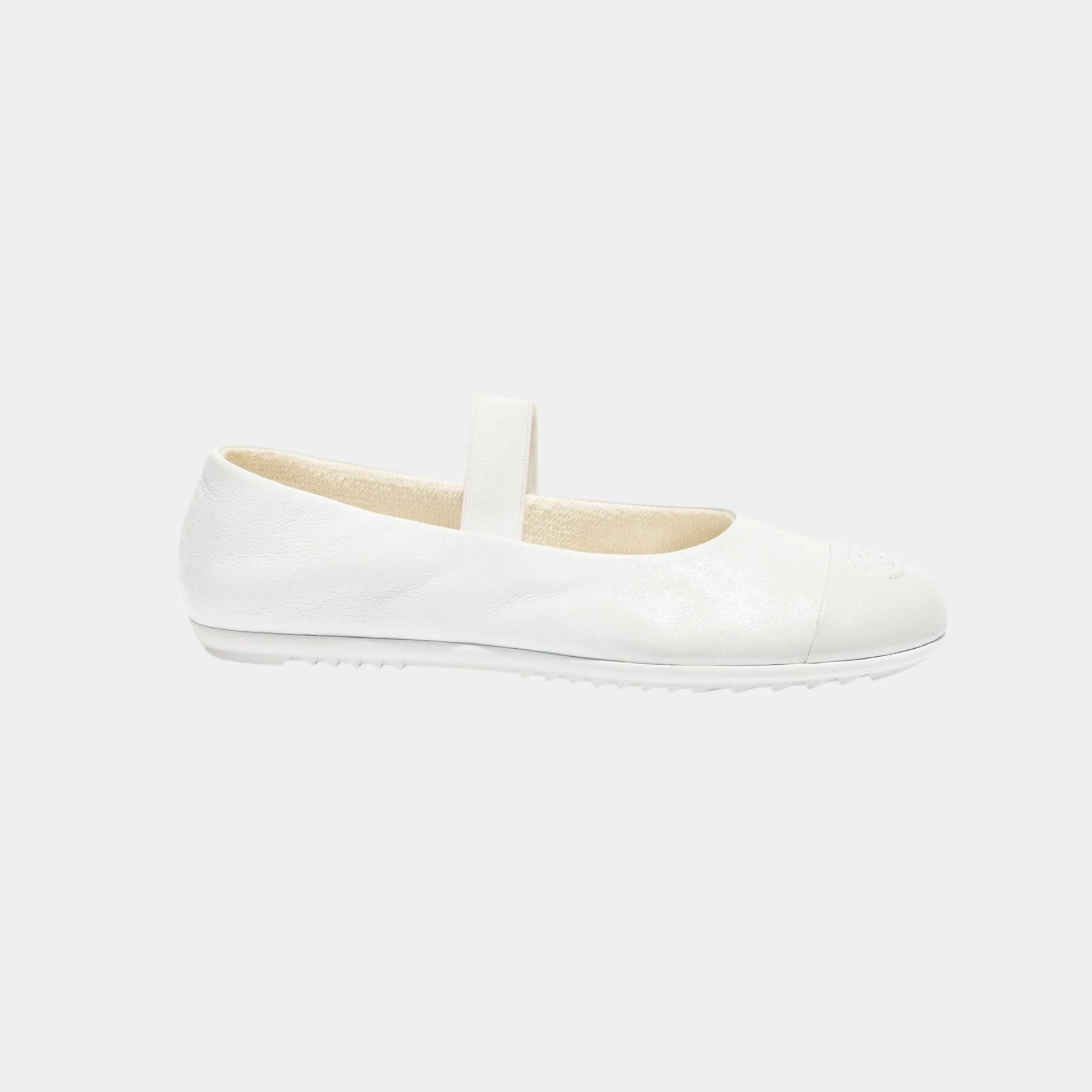 Mary Janes Lambskin White