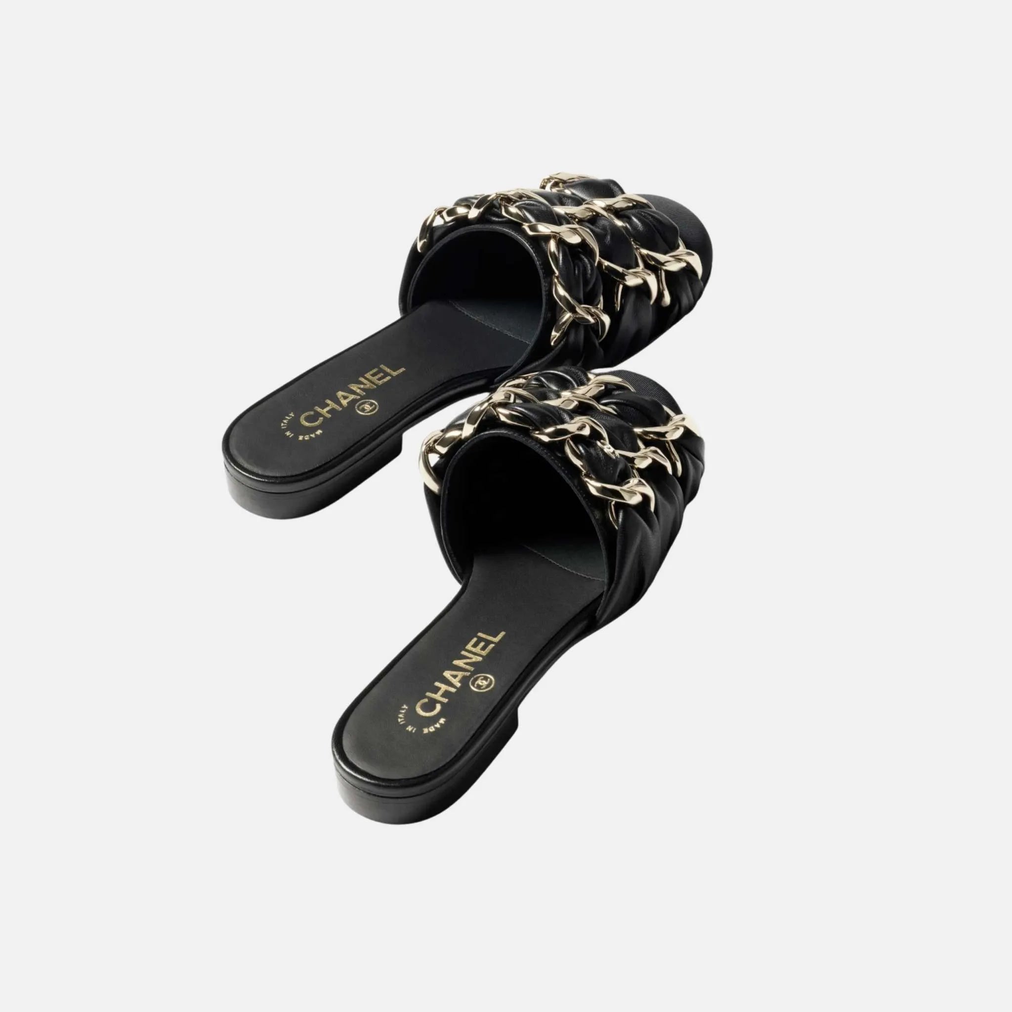 Mules in Lambskin and Grosgrain