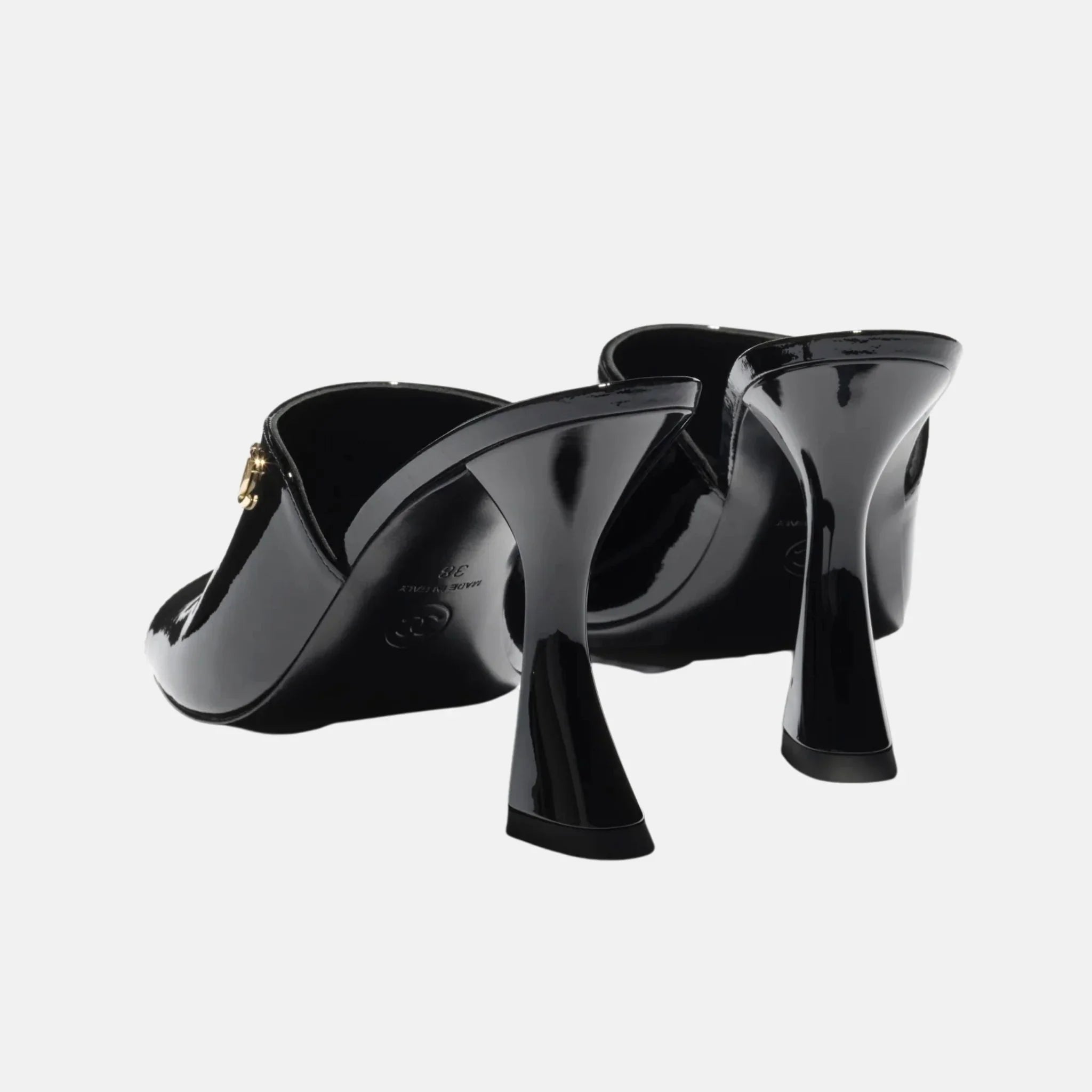 Mules in Patent Calfskin