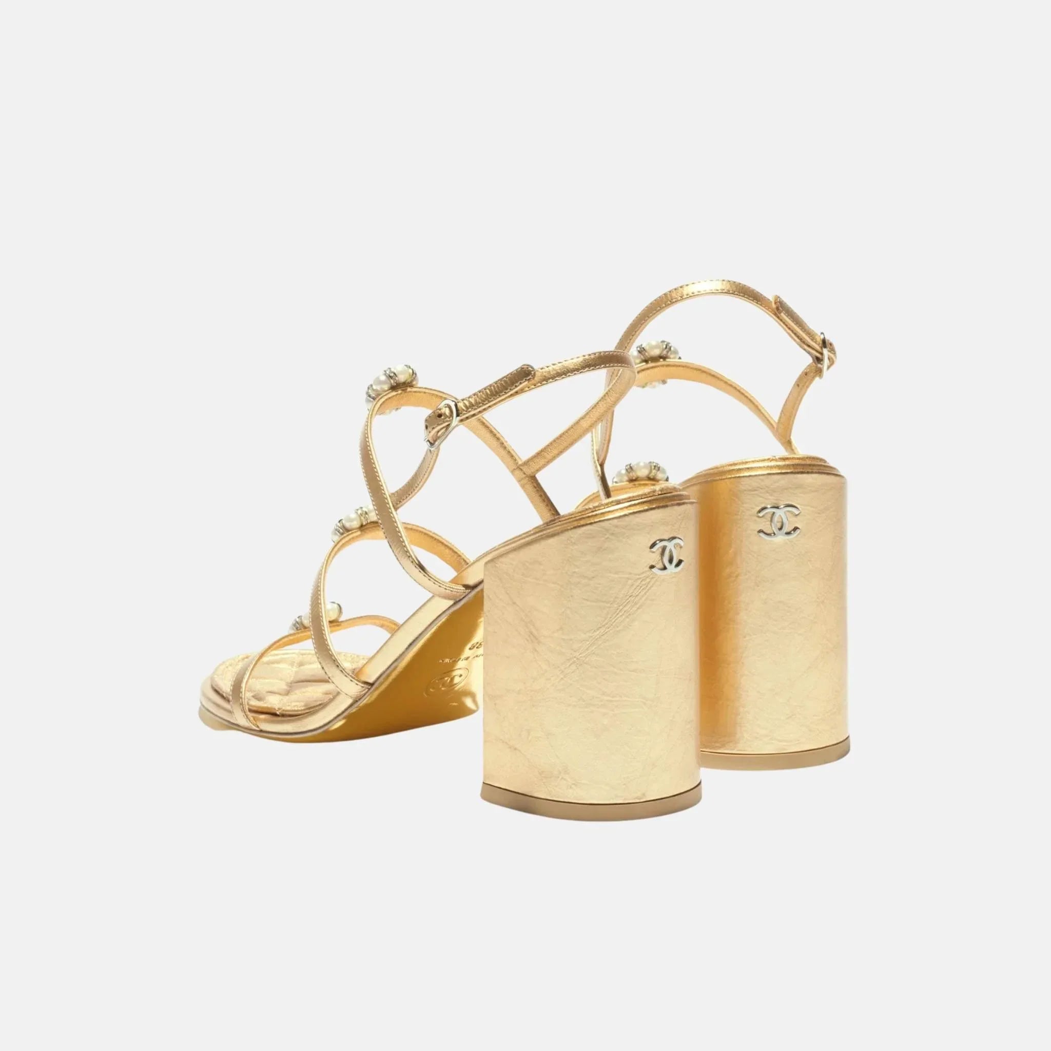 Sandals in Laminated Lambskin