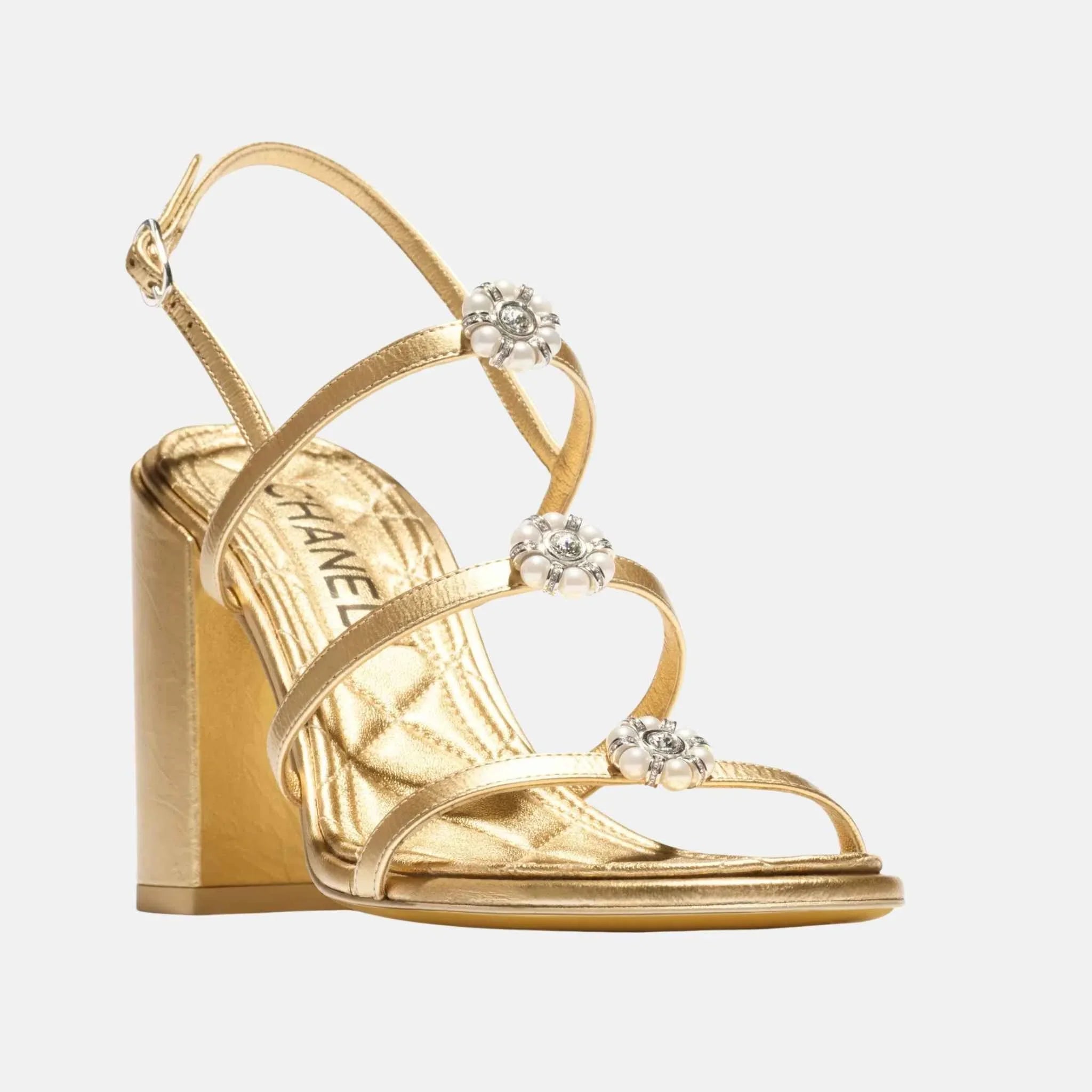 Sandals in Laminated Lambskin