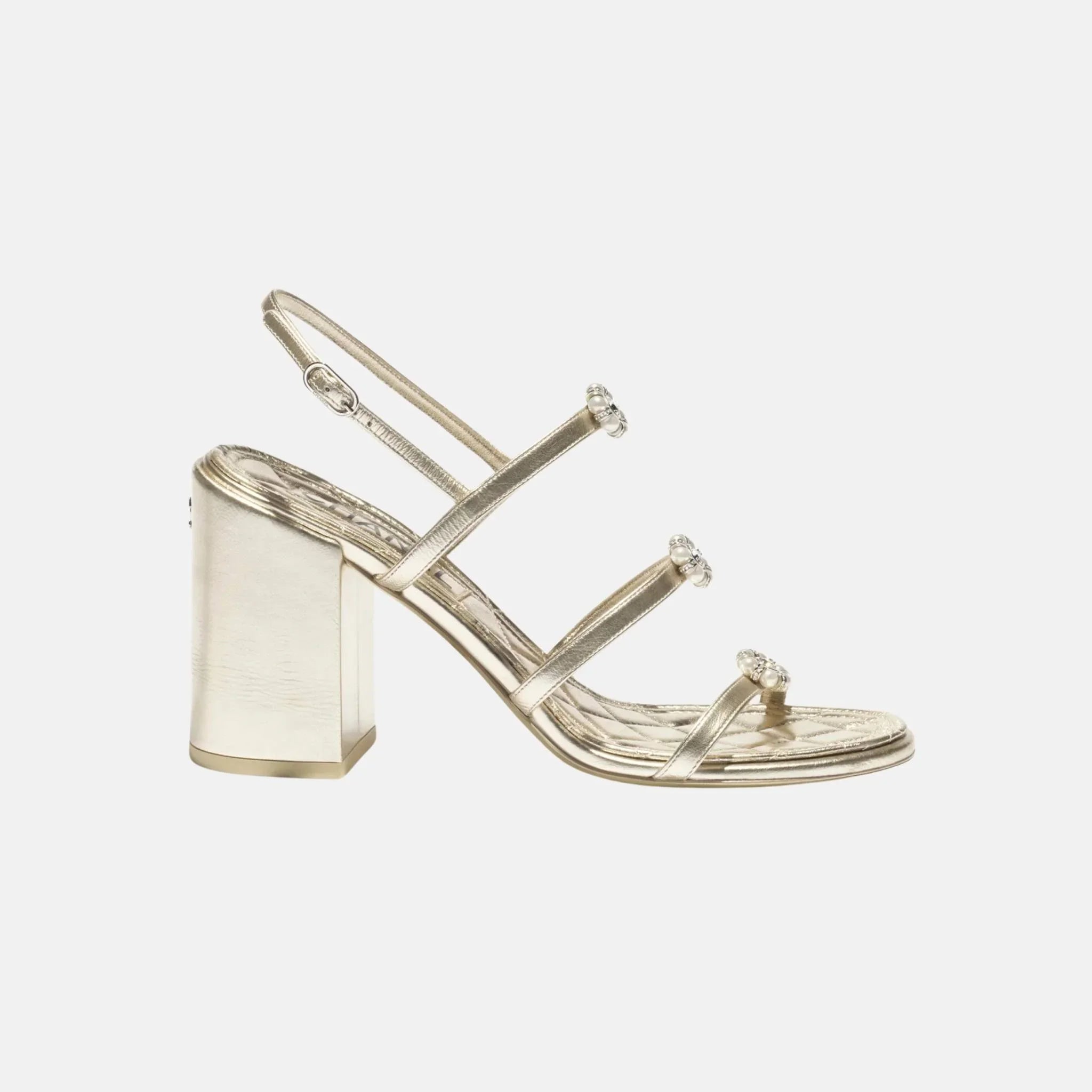 Sandals in Laminated Lambskin