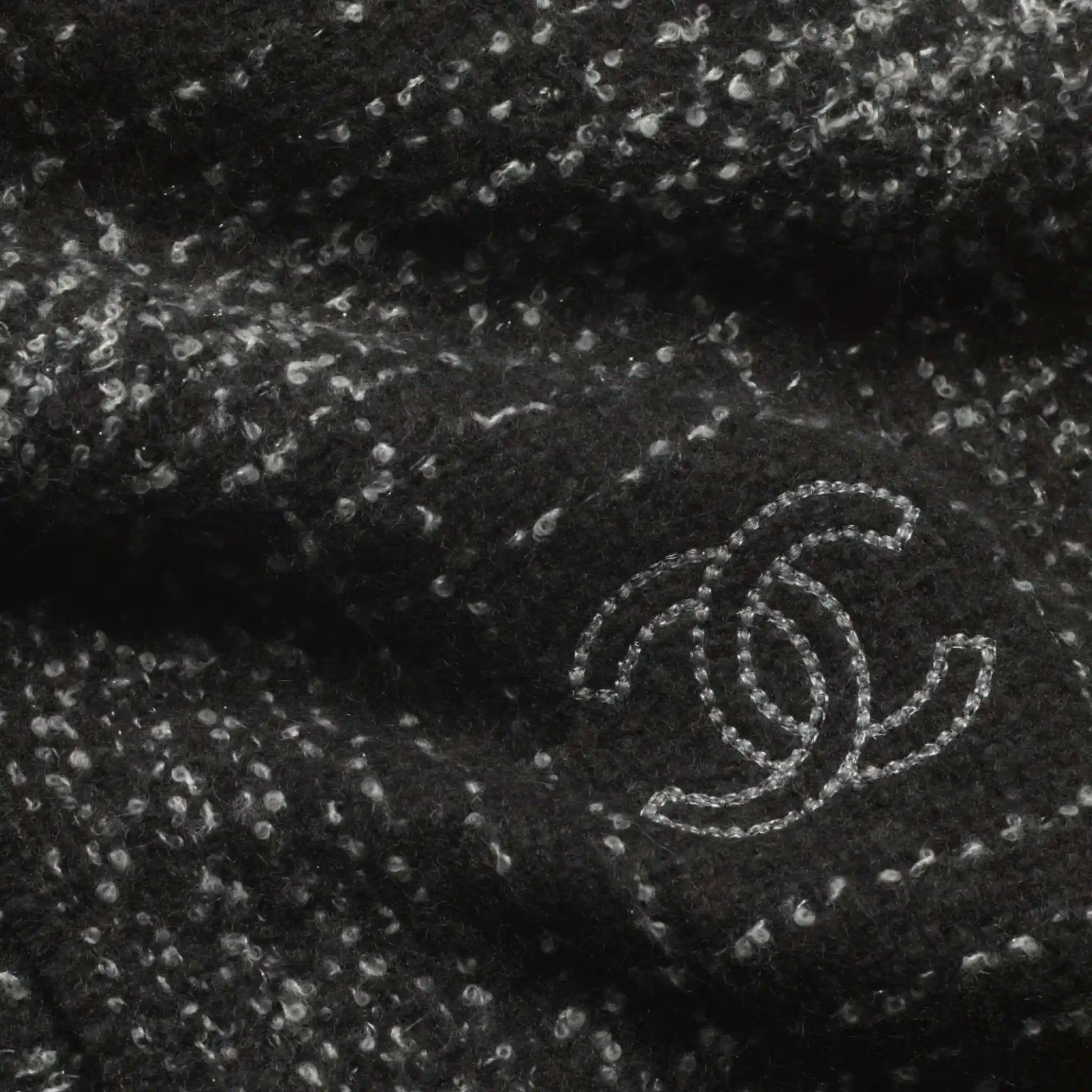 Scarf Cashmere & Wool Dark Gray White & Silver