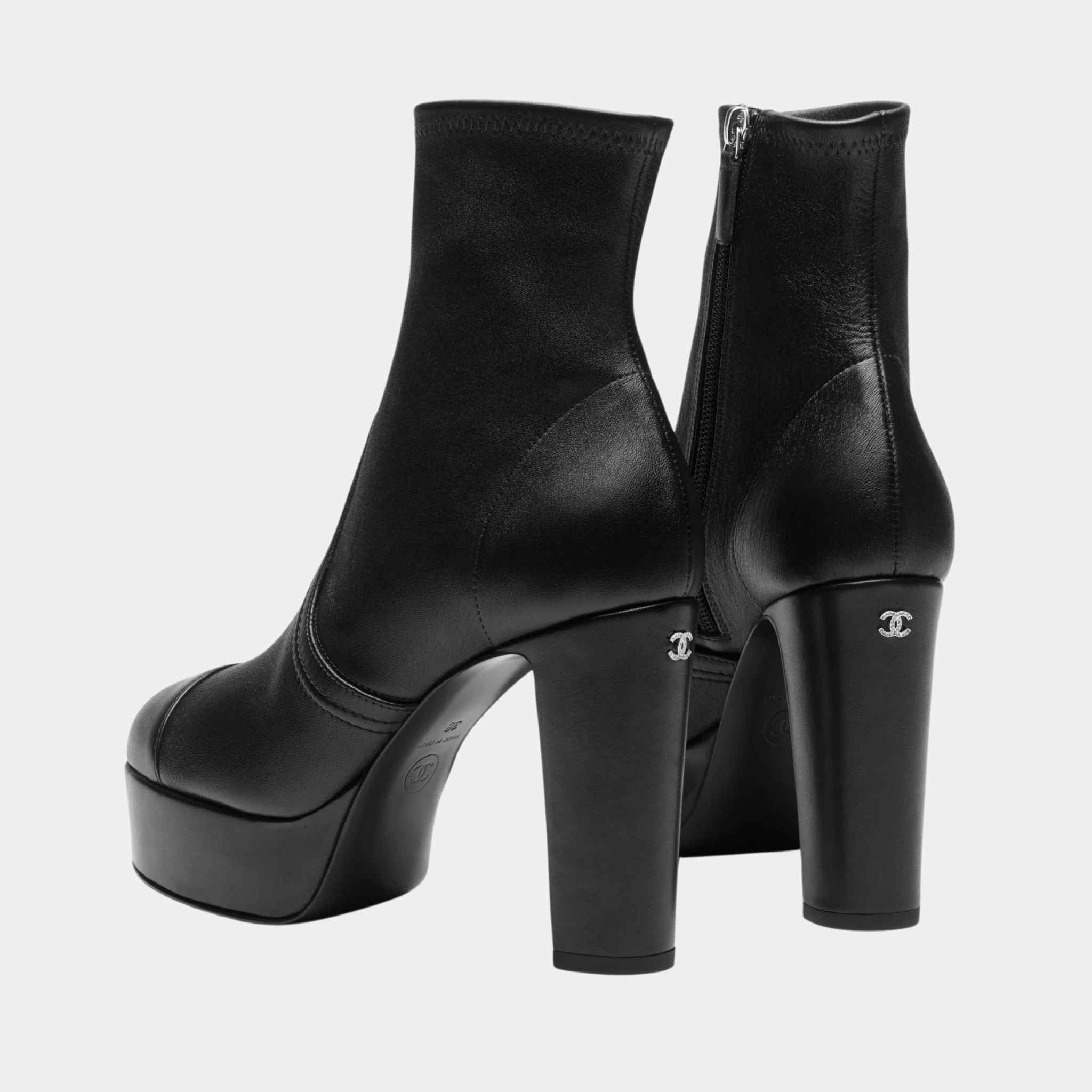 Short Boots Lambskin Black