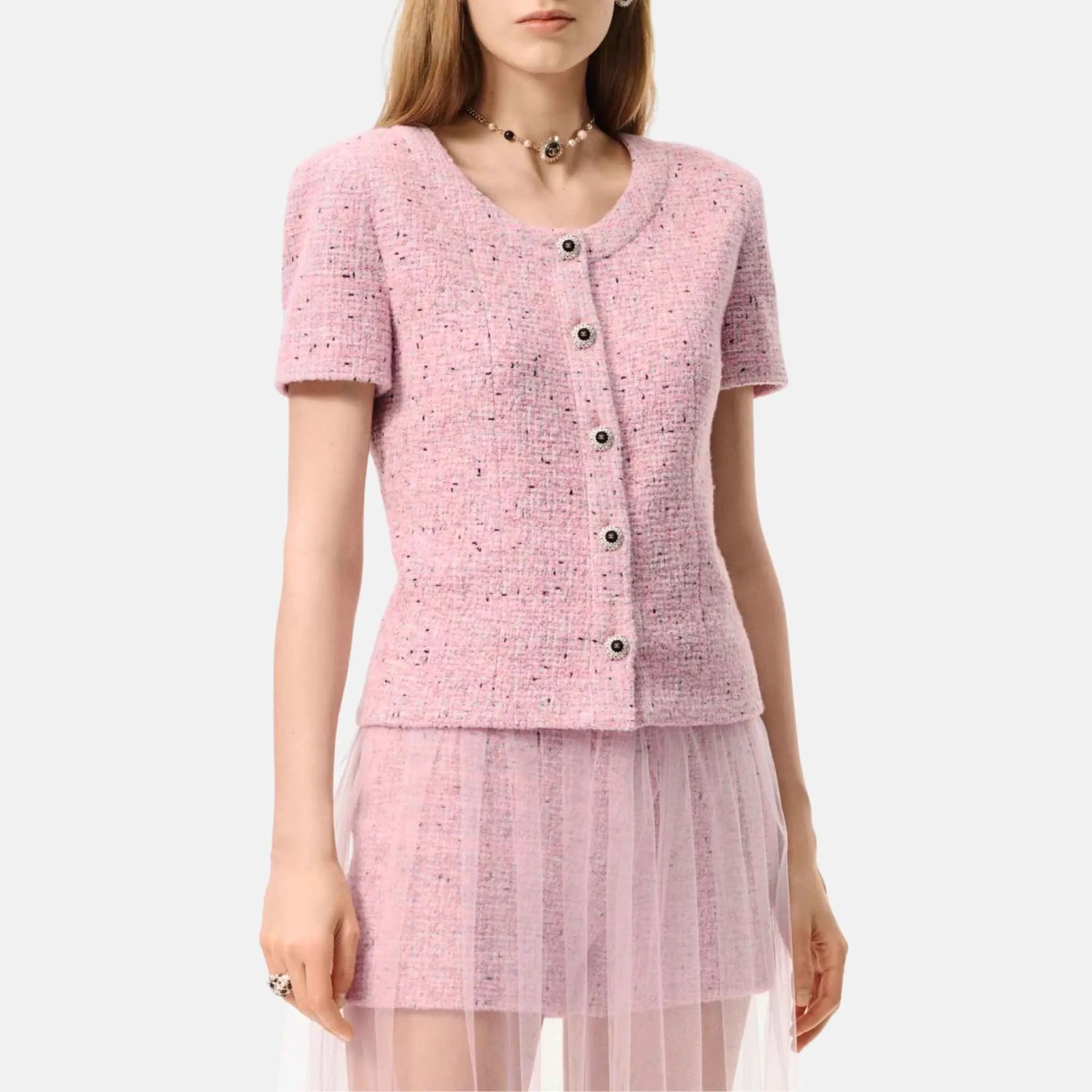 Chanel Short Sleeved Top Tweed