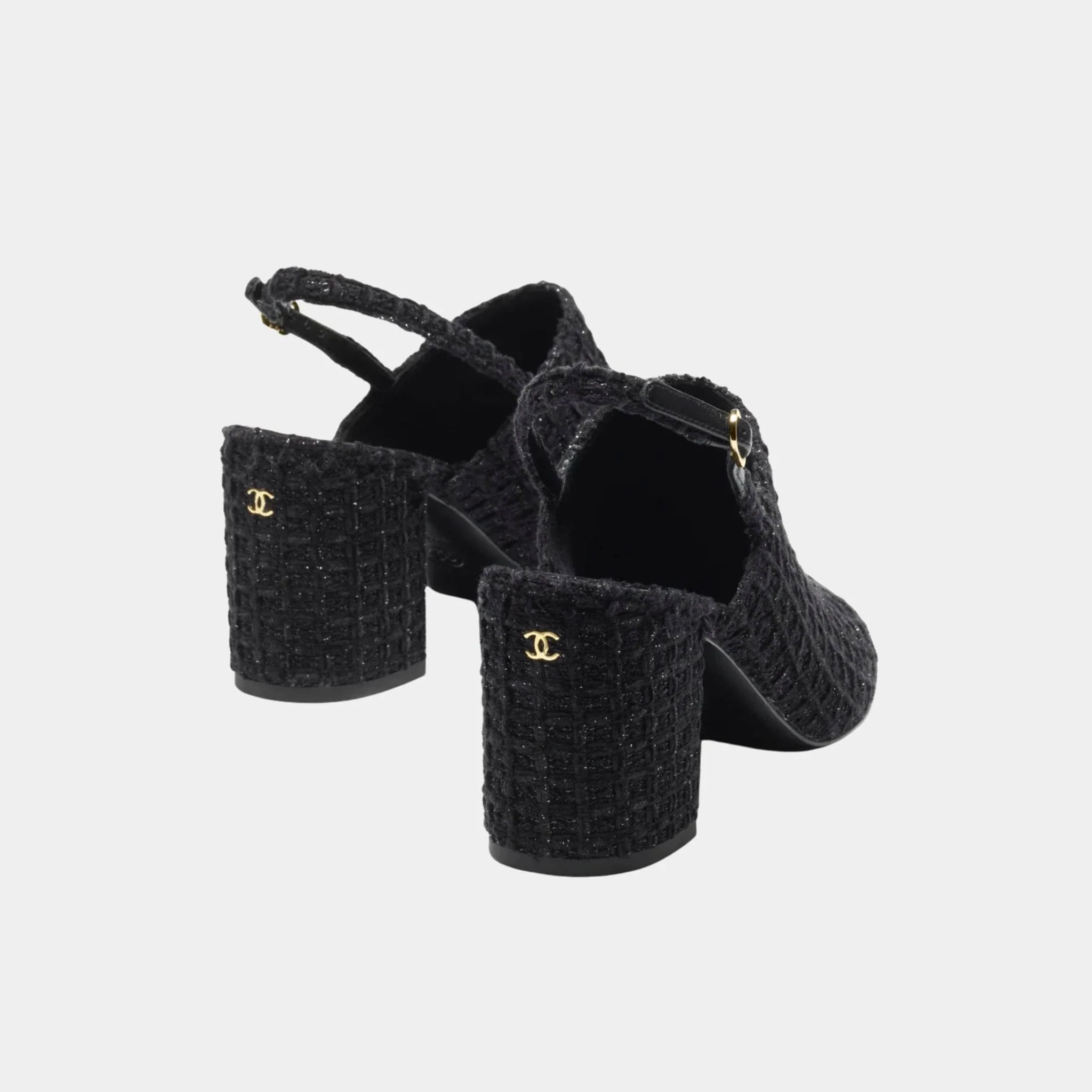Slingback in Cotton Tweed & Grosgrain