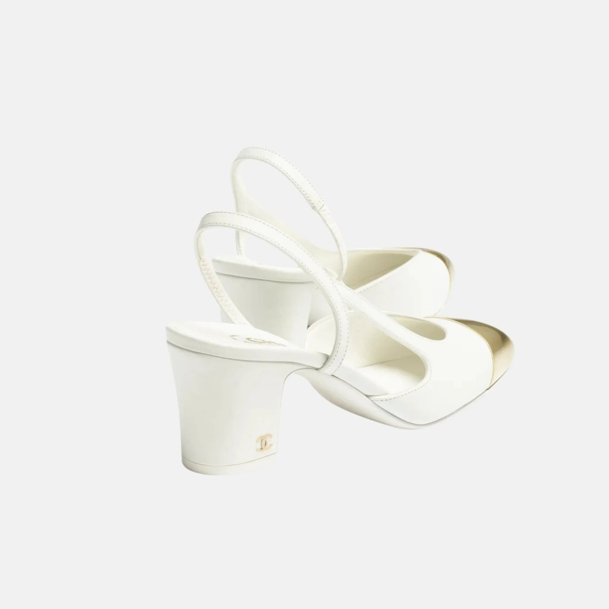 Slingback Heels in Calfskin and Metal